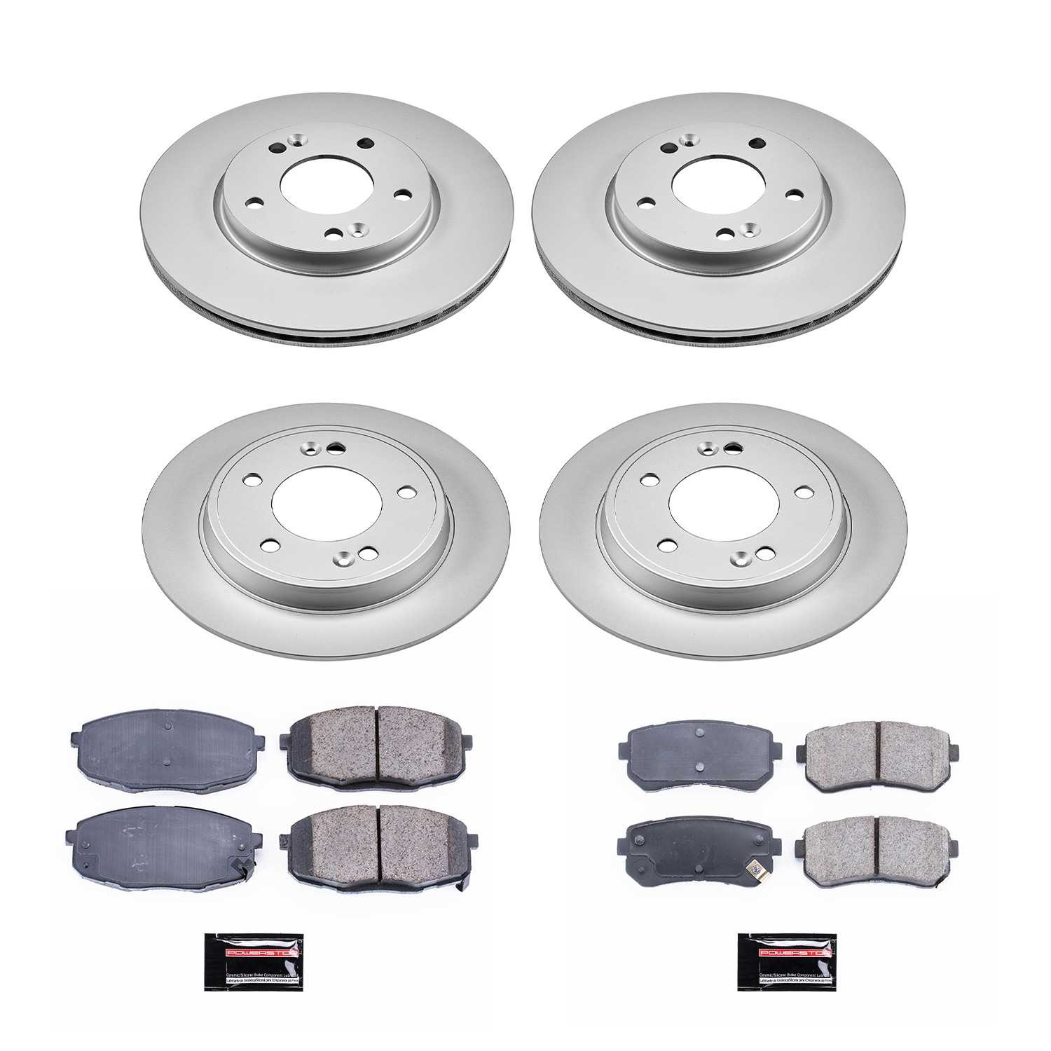 Power Stop 18-19 Hyundai Kona Front & Rear Z17 Evolution Geomet Coated Brake Kit