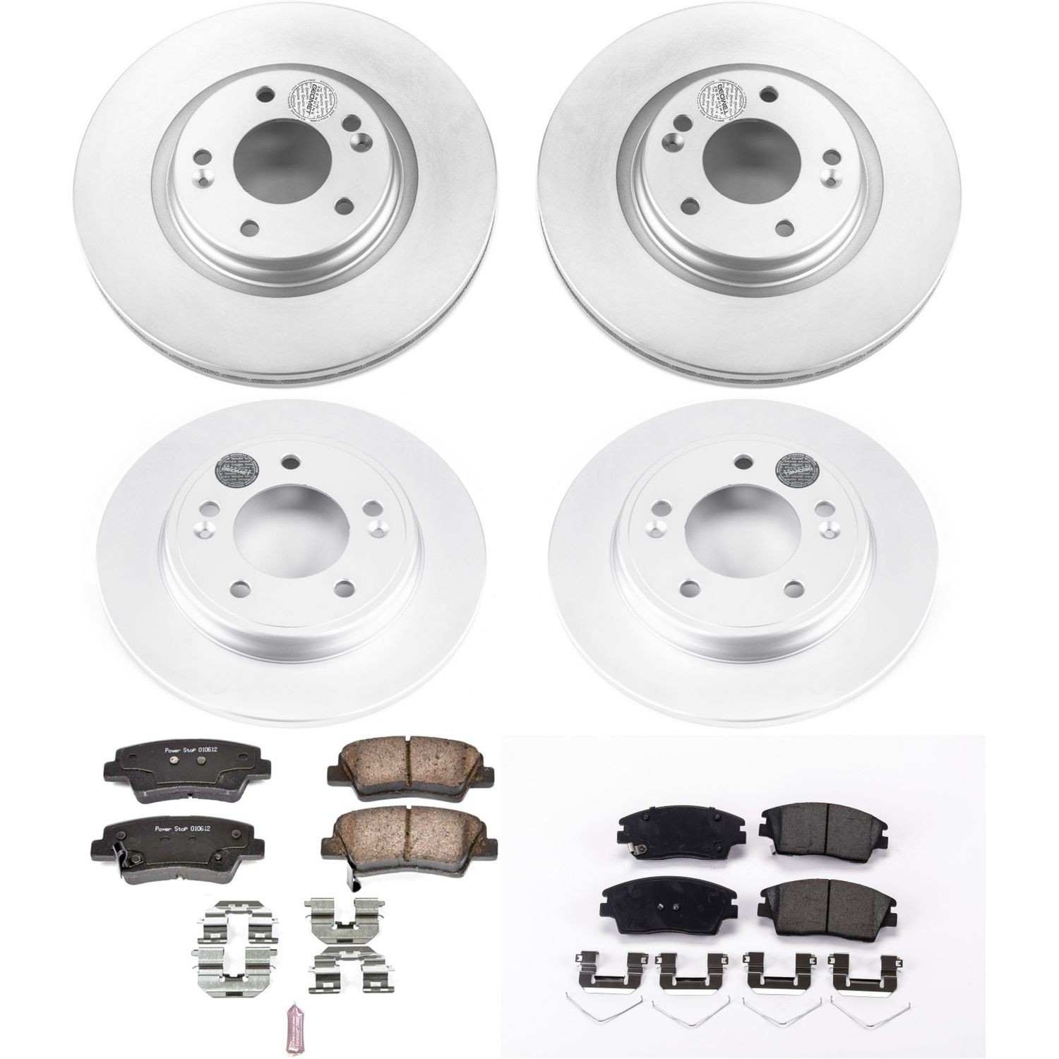Power Stop 17-19 Hyundai Elantra Front & Rear Z17 Evolution Geomet Coated Brake Kit