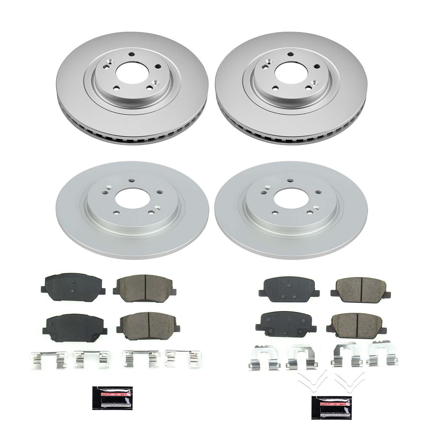 Power Stop 2019 Hyundai Santa Fe Front & Rear Z17 Evolution Geomet Coated Brake Kit