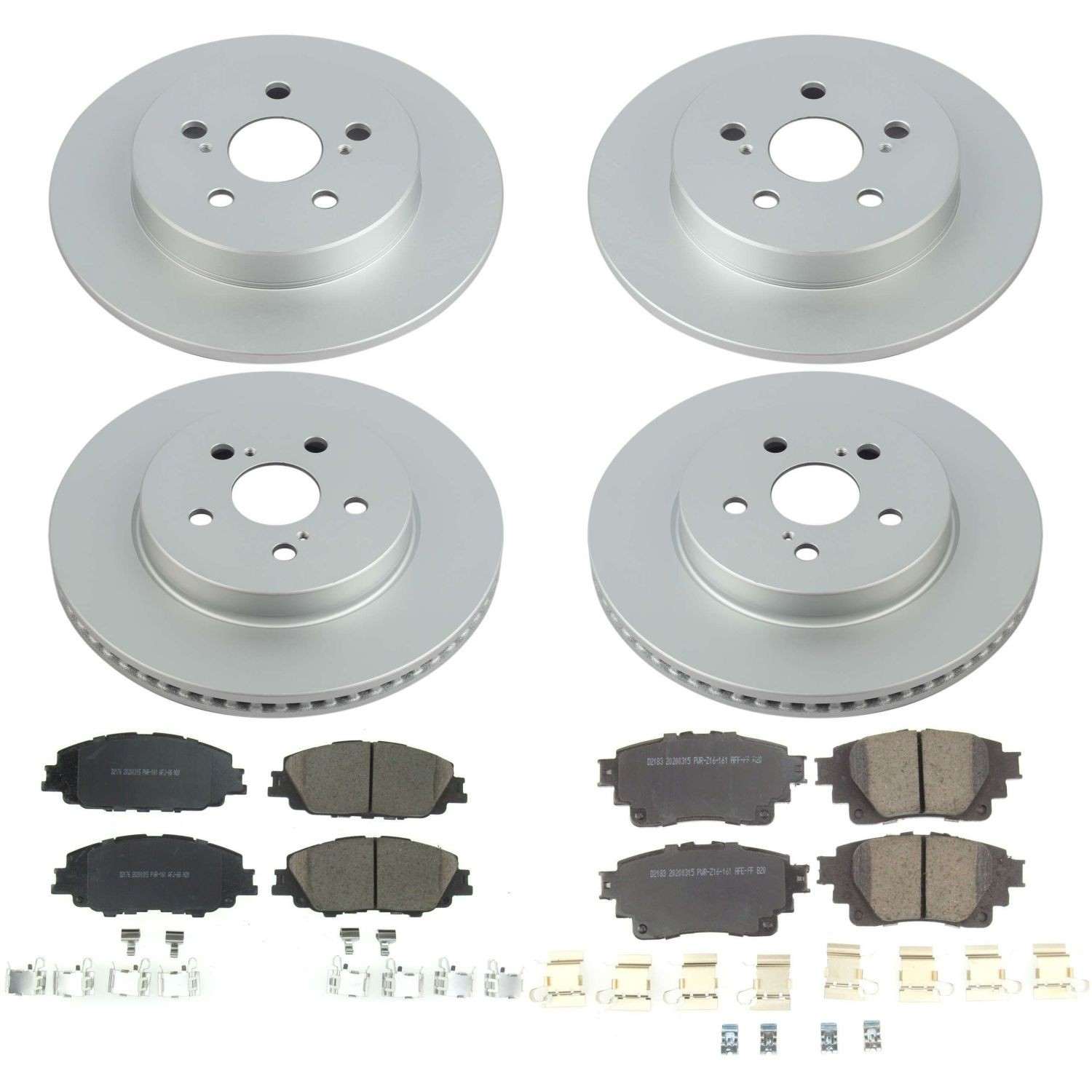 Power Stop 2019 Toyota Corolla Front & Rear Z17 Evolution Geomet Coated Brake Kit