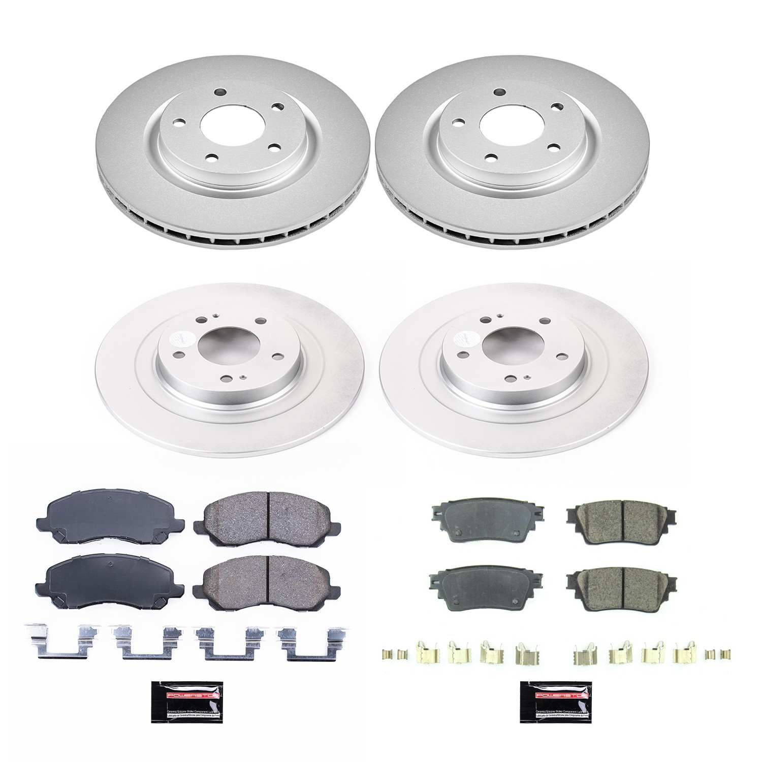 Power Stop 17-19 Mitsubishi Outlander Front & Rear Z17 Evolution Geomet Coated Brake Kit