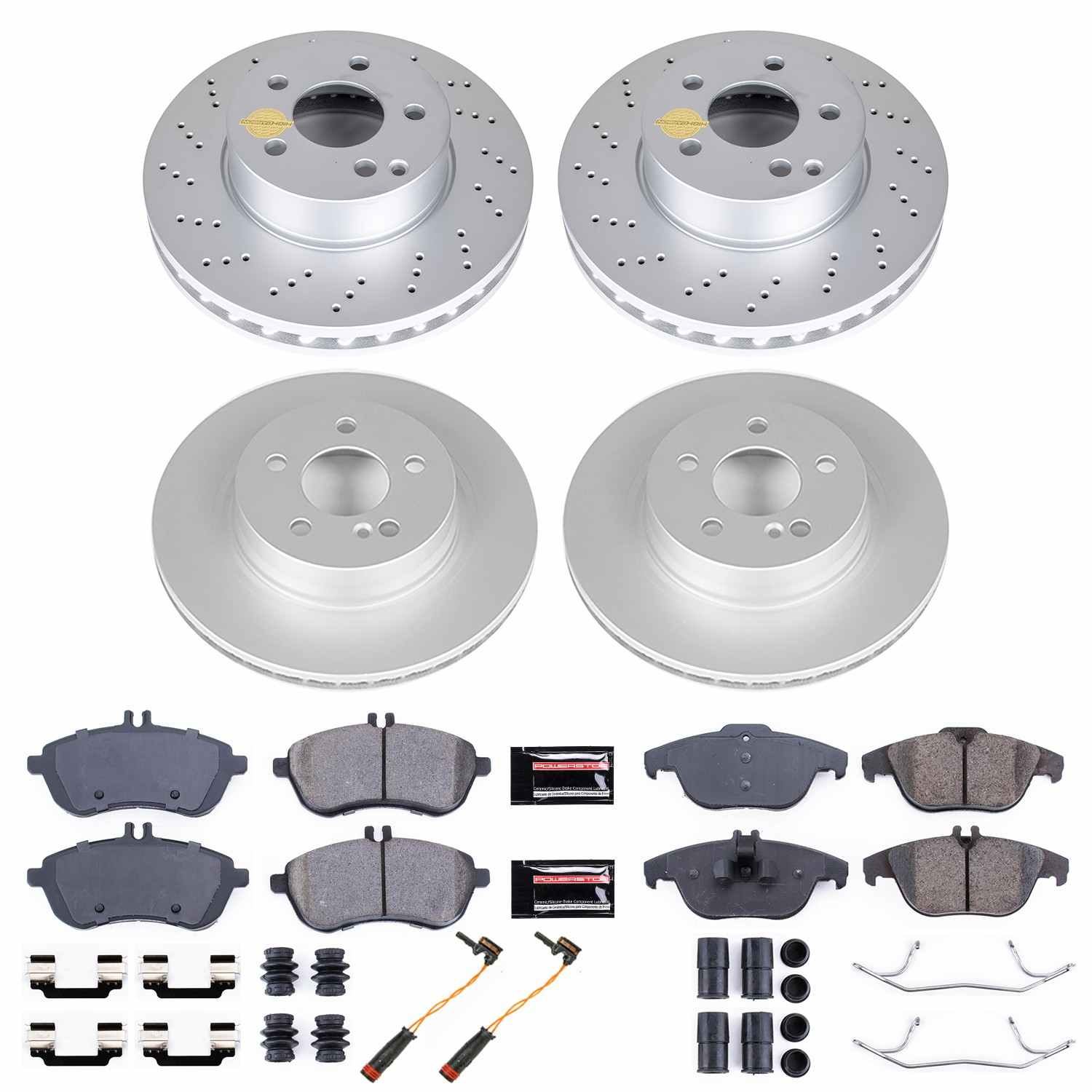 Power Stop 12-16 Mercedes-Benz C250 Front & Rear Z17 Evolution Geomet Coated Brake Kit