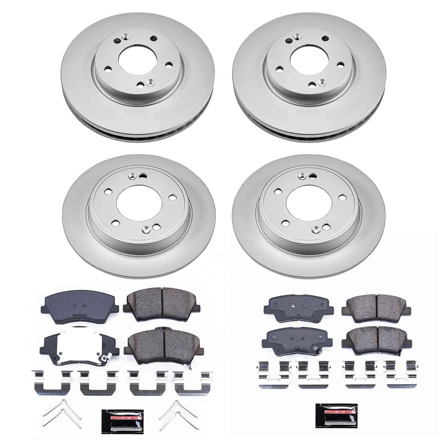Power Stop 18-20 Hyundai Elantra GT Front & Rear Z17 Evolution Geomet Coated Brake Kit