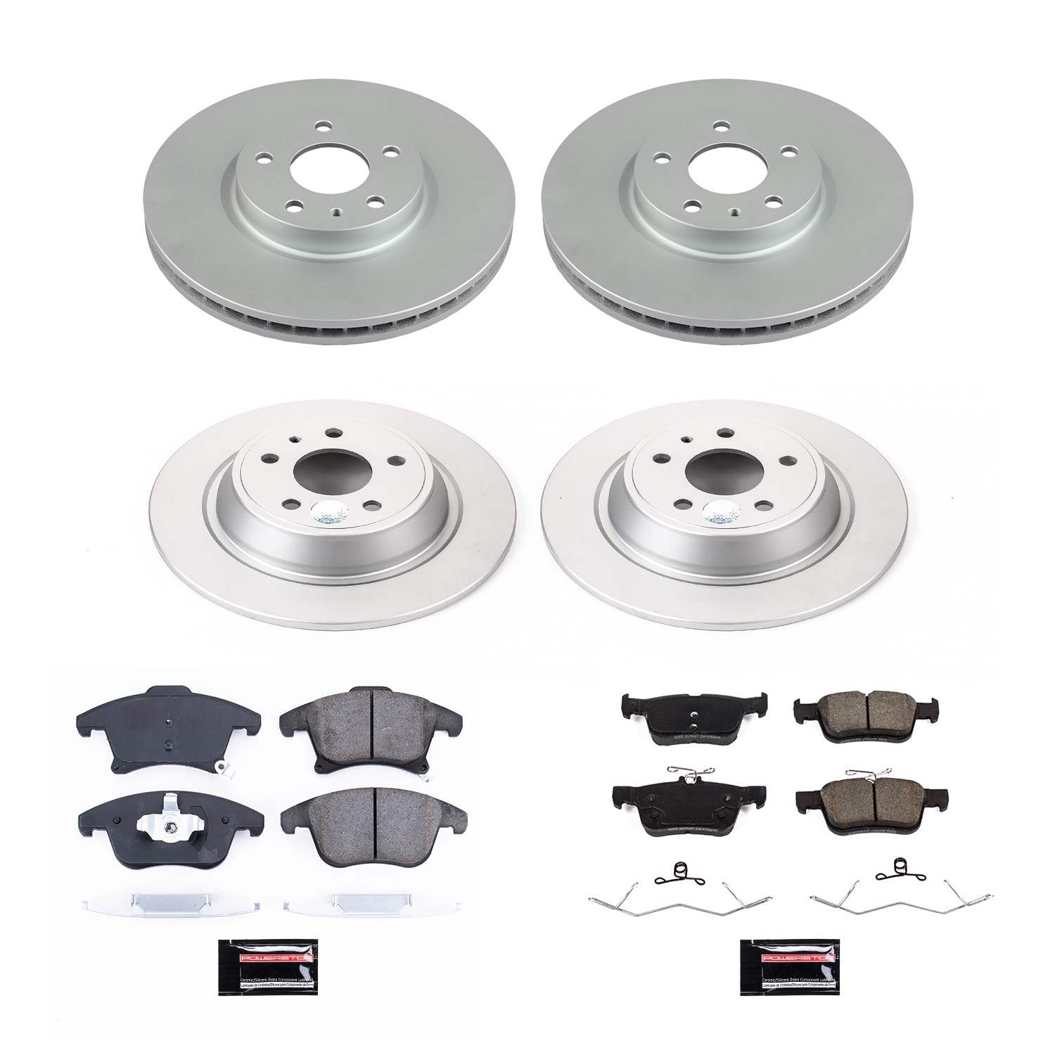Power Stop 2020 Ford Fusion Front & Rear Z17 Evolution Geomet Coated Brake Kit