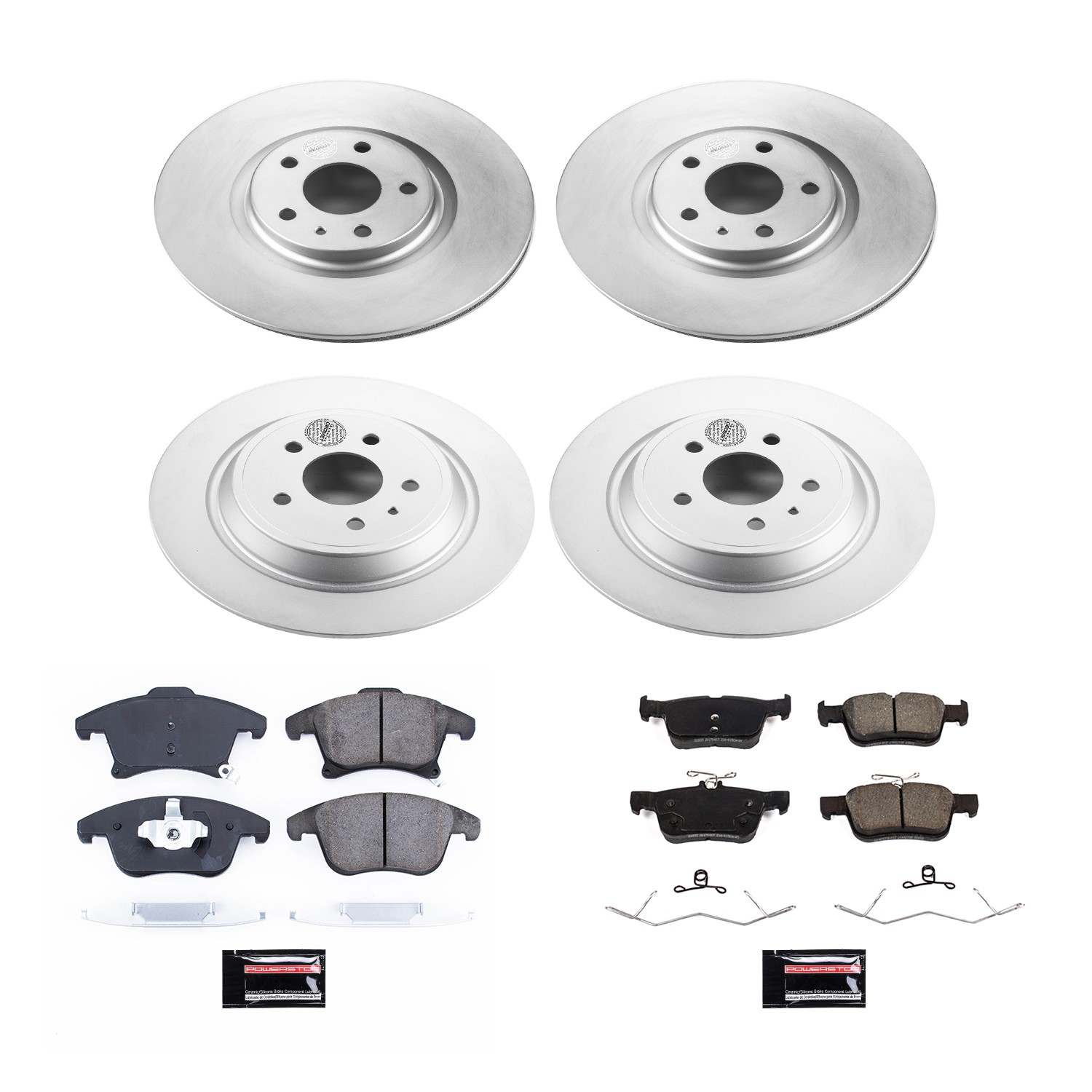 Power Stop 2020 Ford Fusion Front & Rear Z17 Evolution Geomet Coated Brake Kit