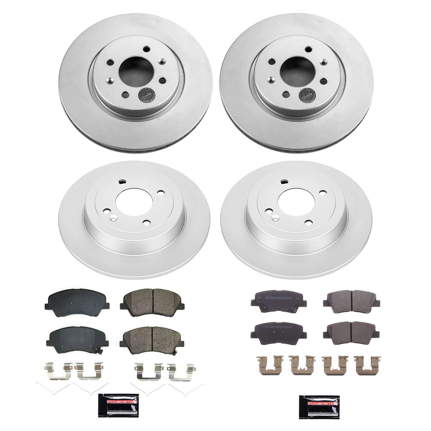 Power Stop 2018 Kia Rio Front & Rear Z17 Coated Brake Kit