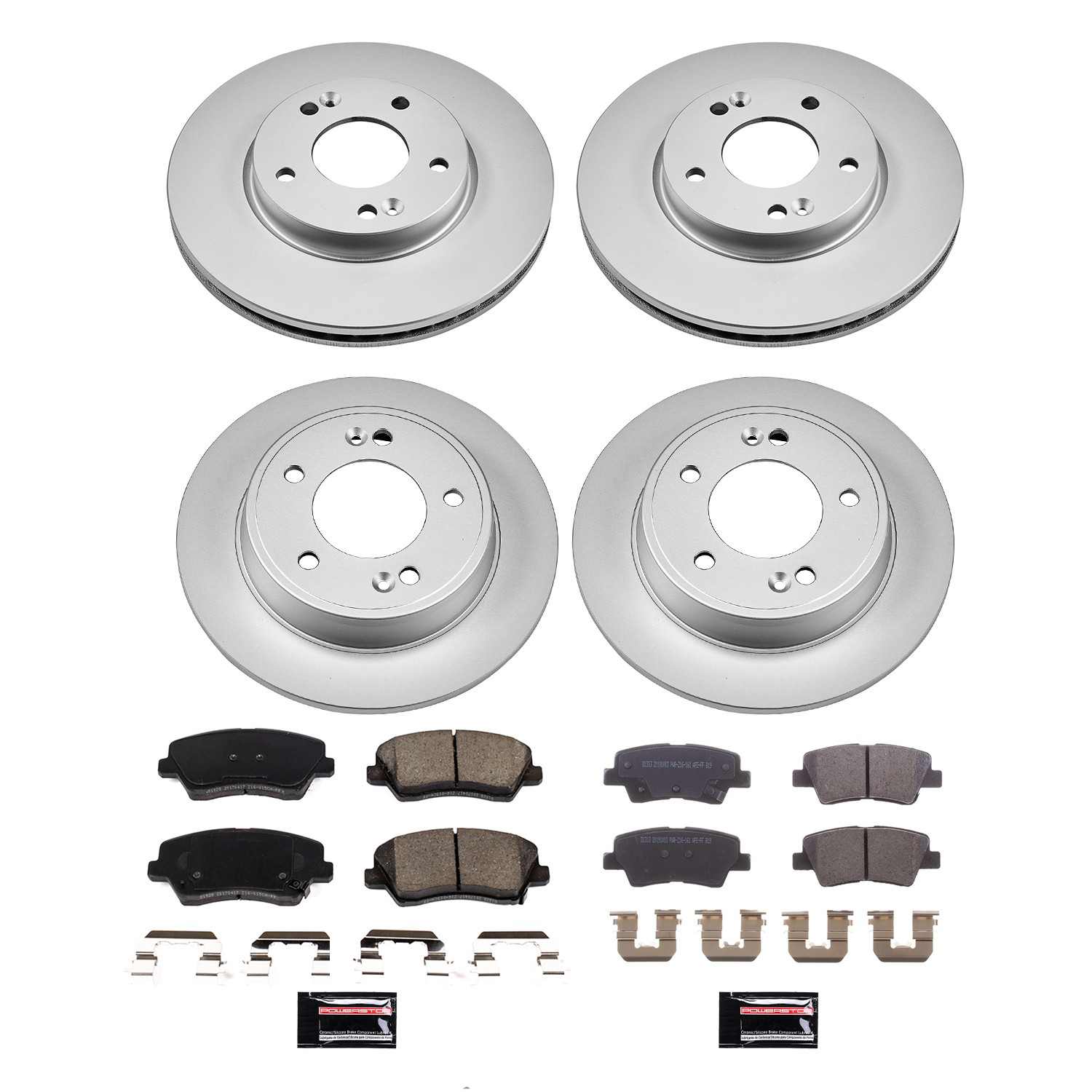 Power Stop 2016 Hyundai Veloster Front & Rear Z17 Coated Brake Kit