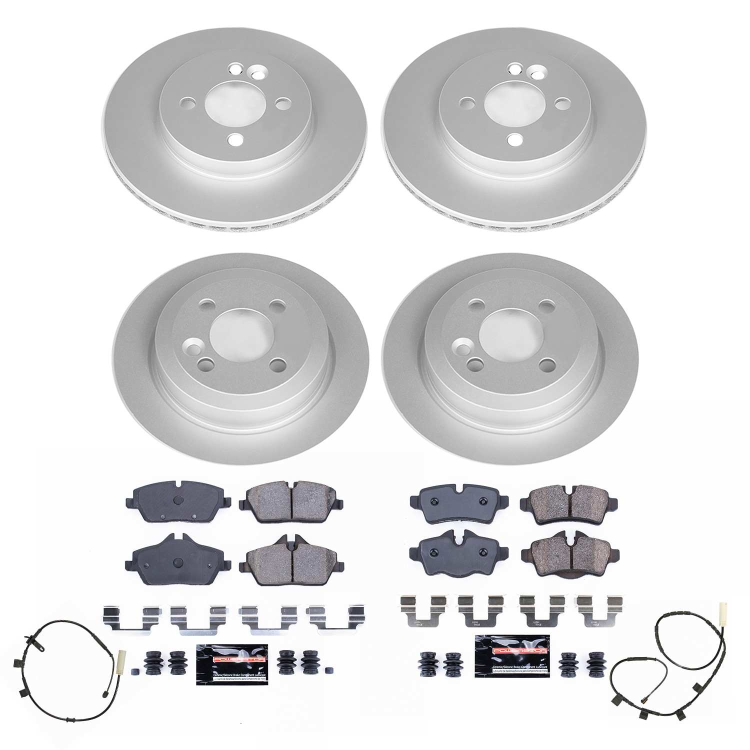 Power Stop 2013 Mini Cooper Front & Rear Z23 Coated Brake Kit