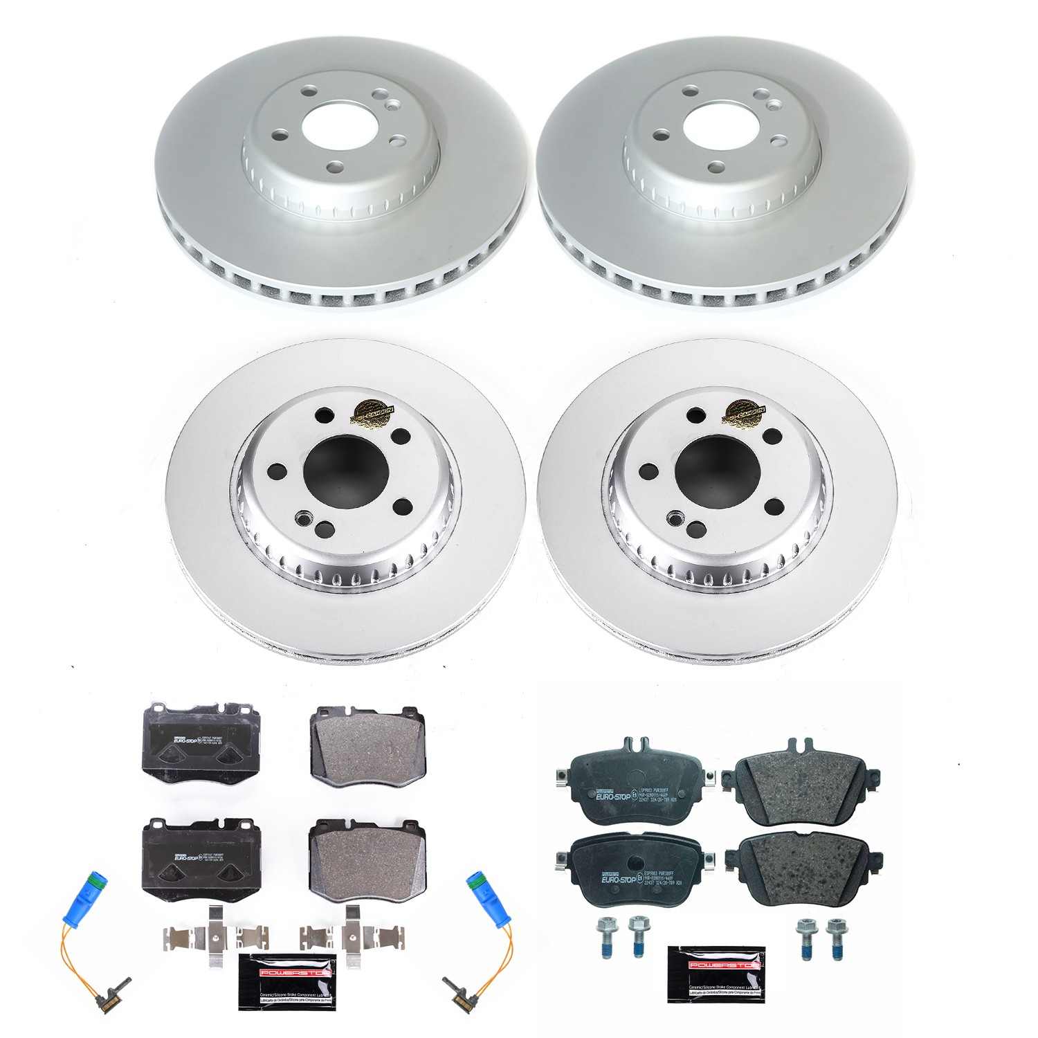 Power Stop 2017 Mercedes-Benz E300 Front & Rear Eurostop Brake Kit