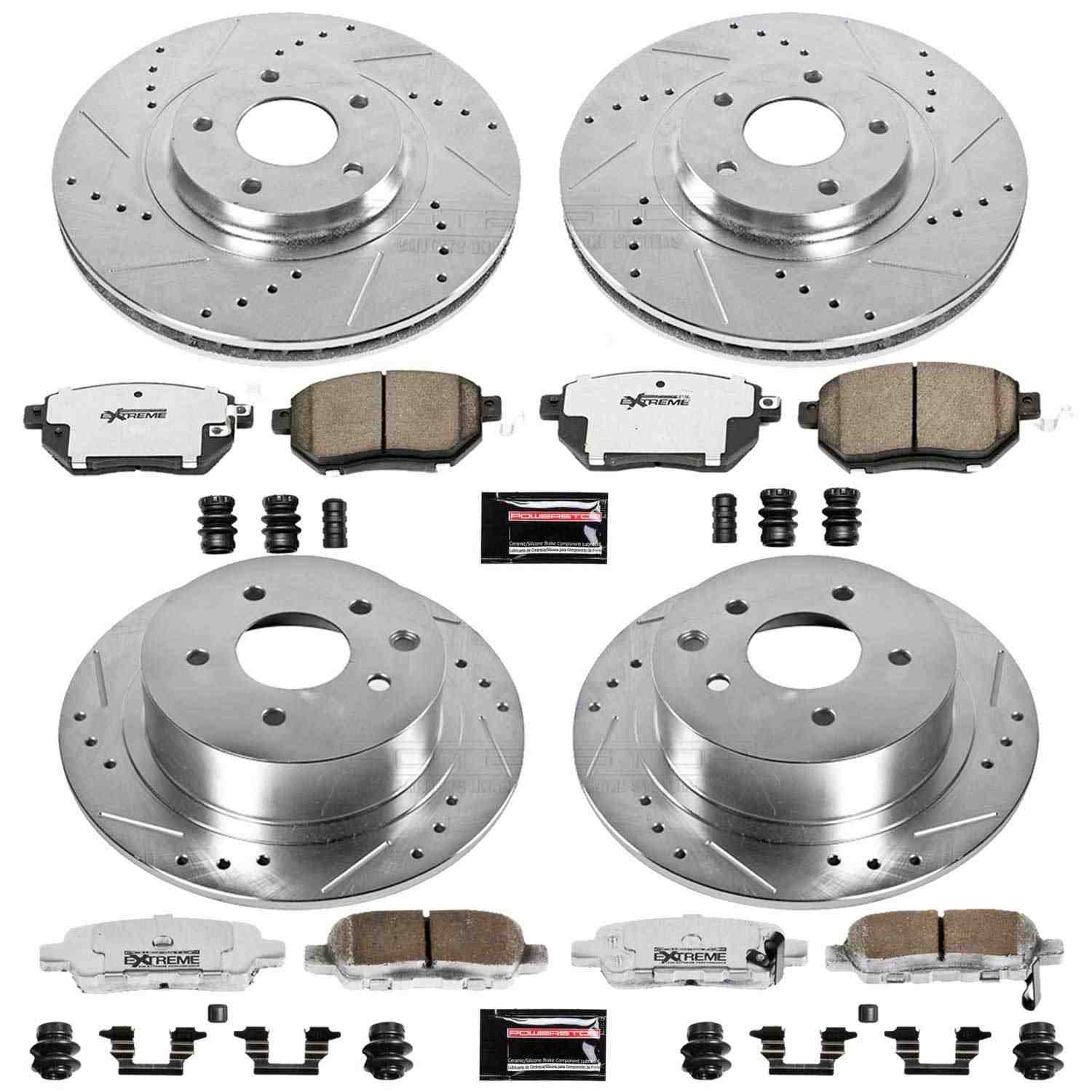 Power Stop 05-06 Nissan Altima Front & Rear Z26 Street Warrior Brake Kit