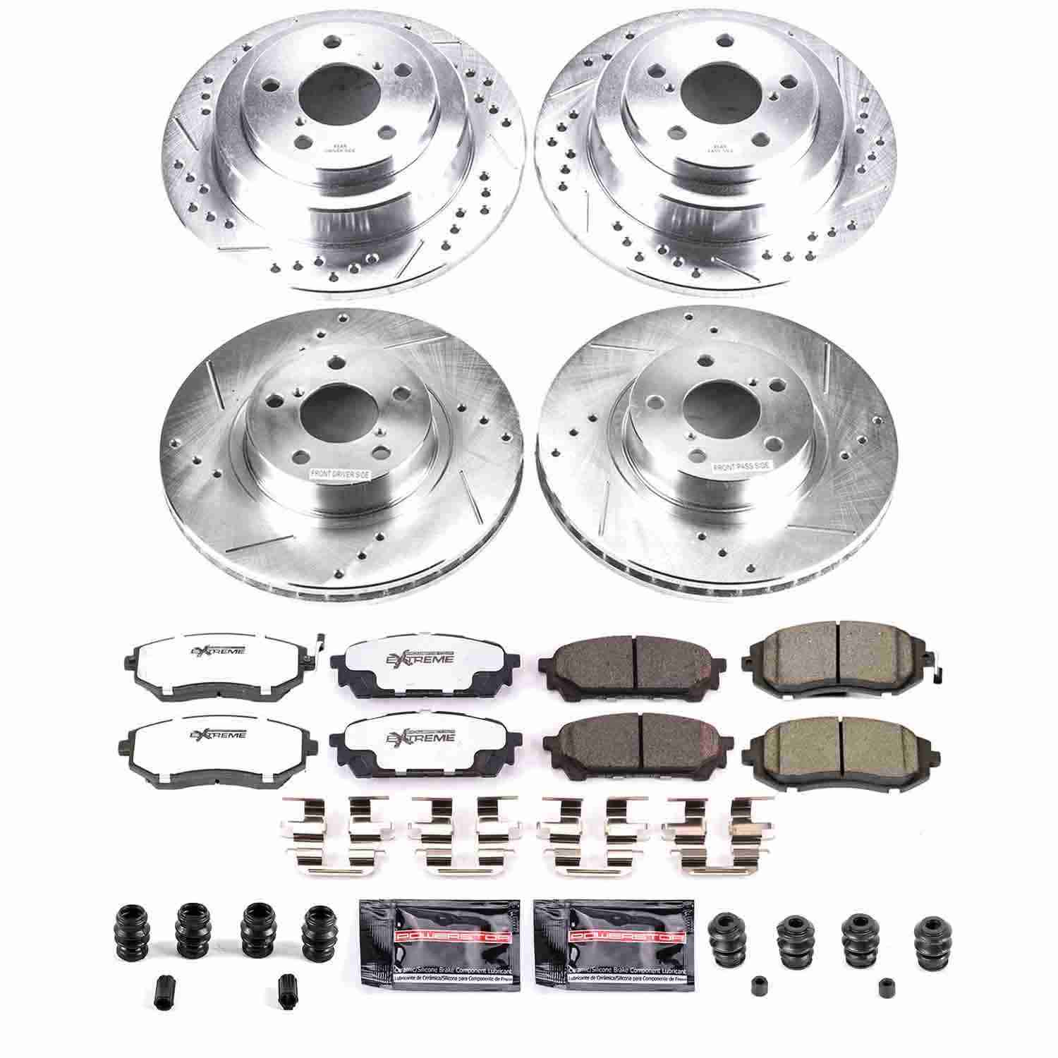 Power Stop 05-06 Saab 9-2X Front & Rear Z26 Street Warrior Brake Kit