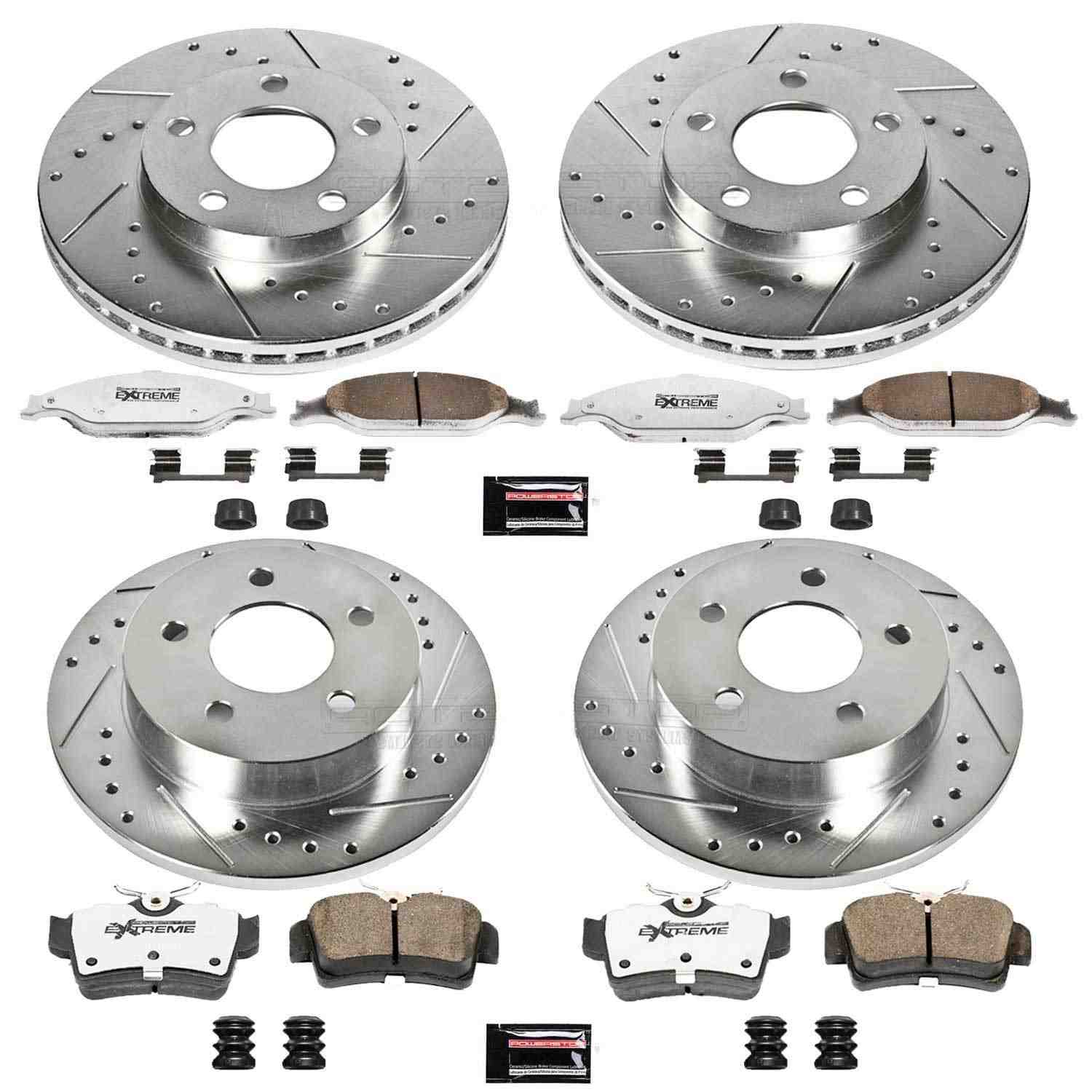 Power Stop 99-04 Ford Mustang Front & Rear Z26 Street Warrior Brake Kit