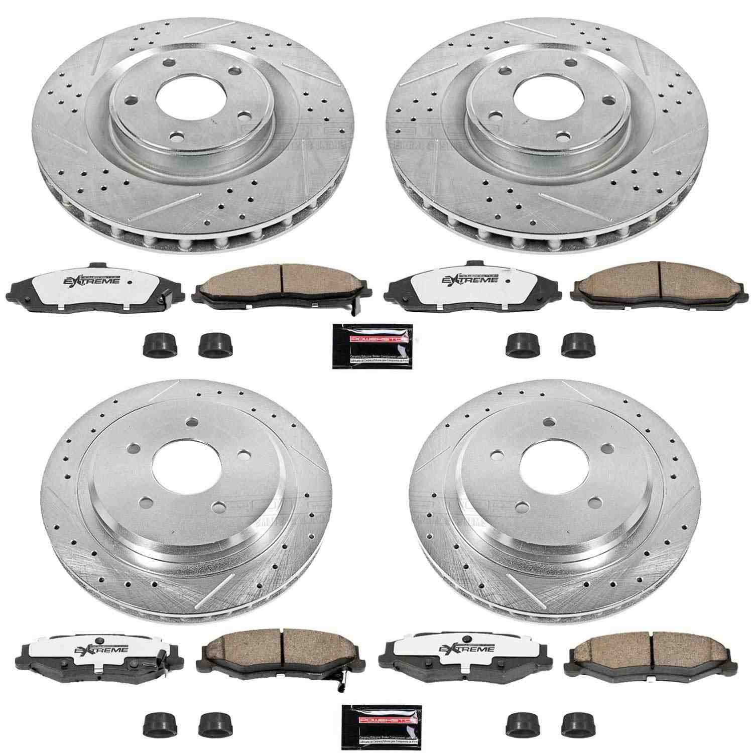 Power Stop 05-07 Cadillac XLR Front & Rear Z26 Street Warrior Brake Kit