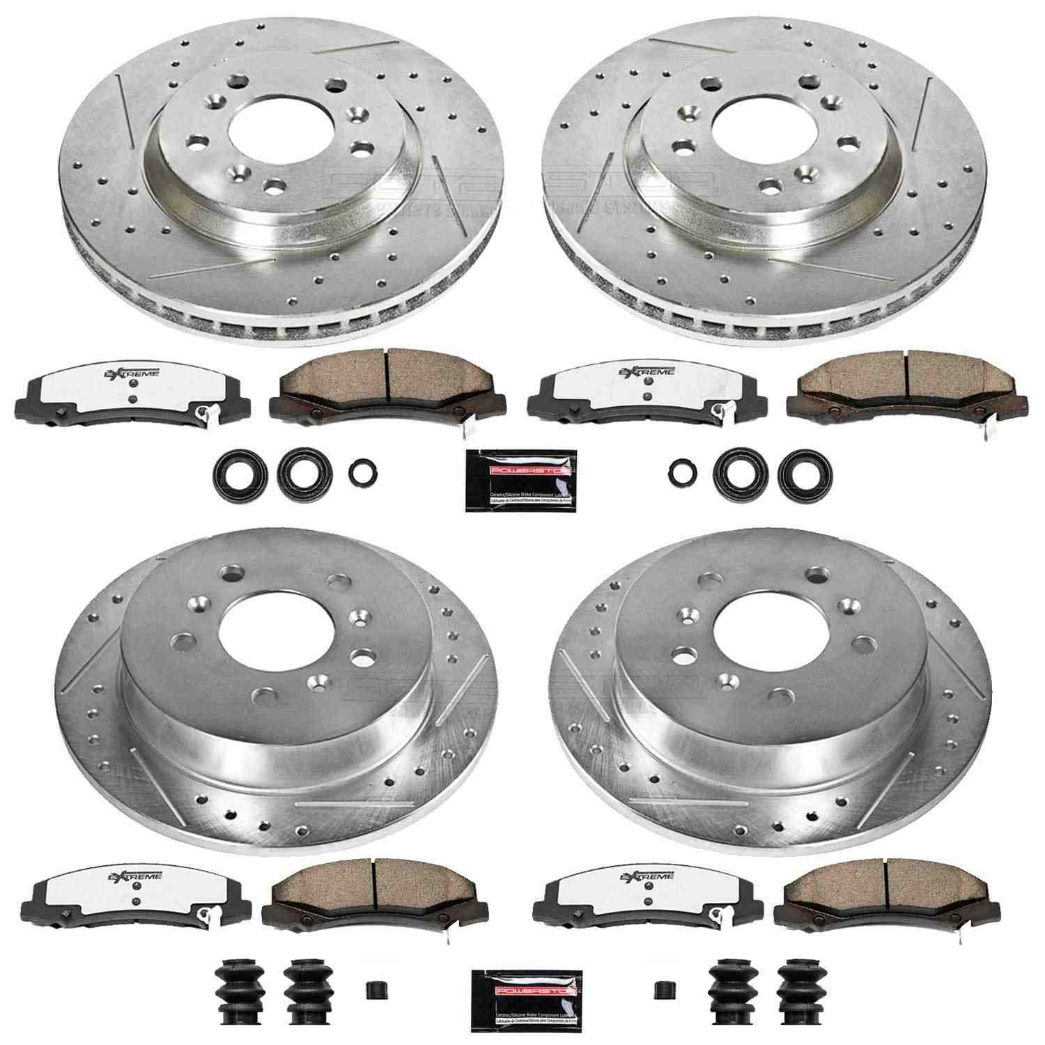 Power Stop 06-10 Chevrolet Impala Front & Rear Z26 Street Warrior Brake Kit