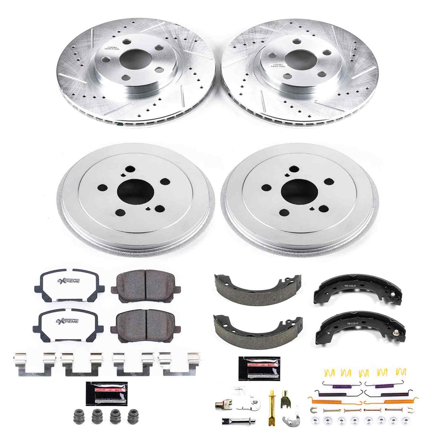 Power Stop 03-08 Toyota Corolla Front & Rear Z26 Street Warrior Brake Kit