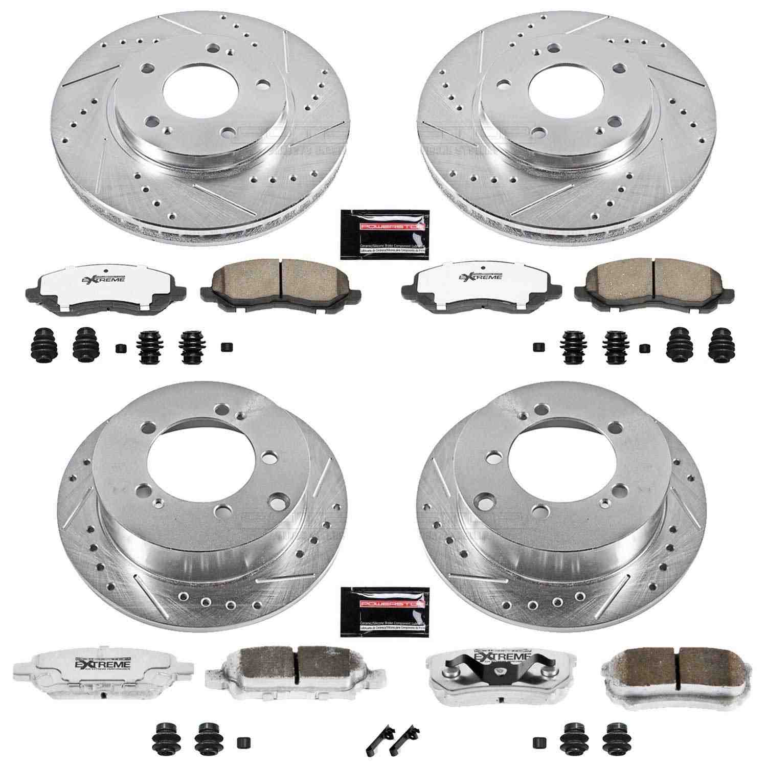 Power Stop 04-06 Mitsubishi Lancer Front & Rear Z26 Street Warrior Brake Kit