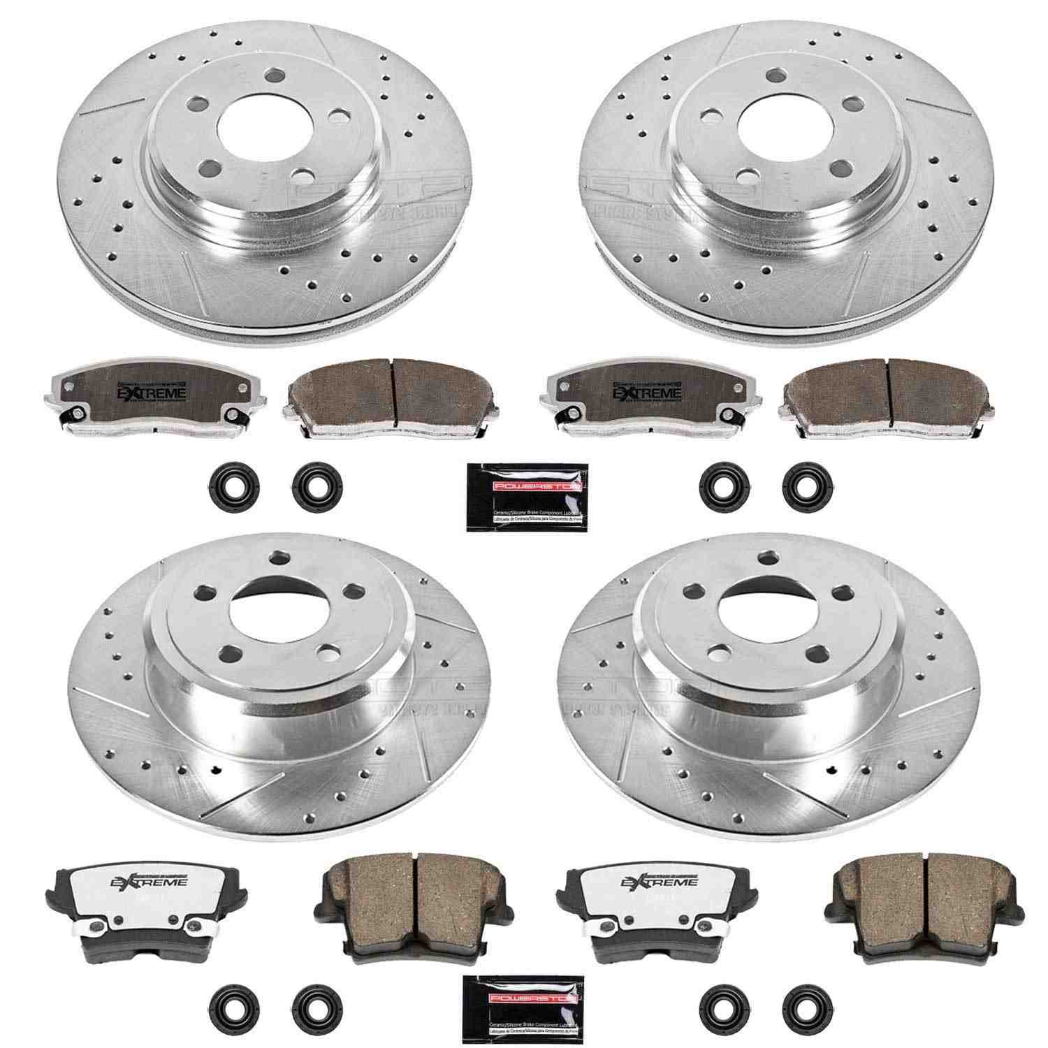 Power Stop 05-19 Chrysler 300 Front & Rear Z26 Street Warrior Brake Kit