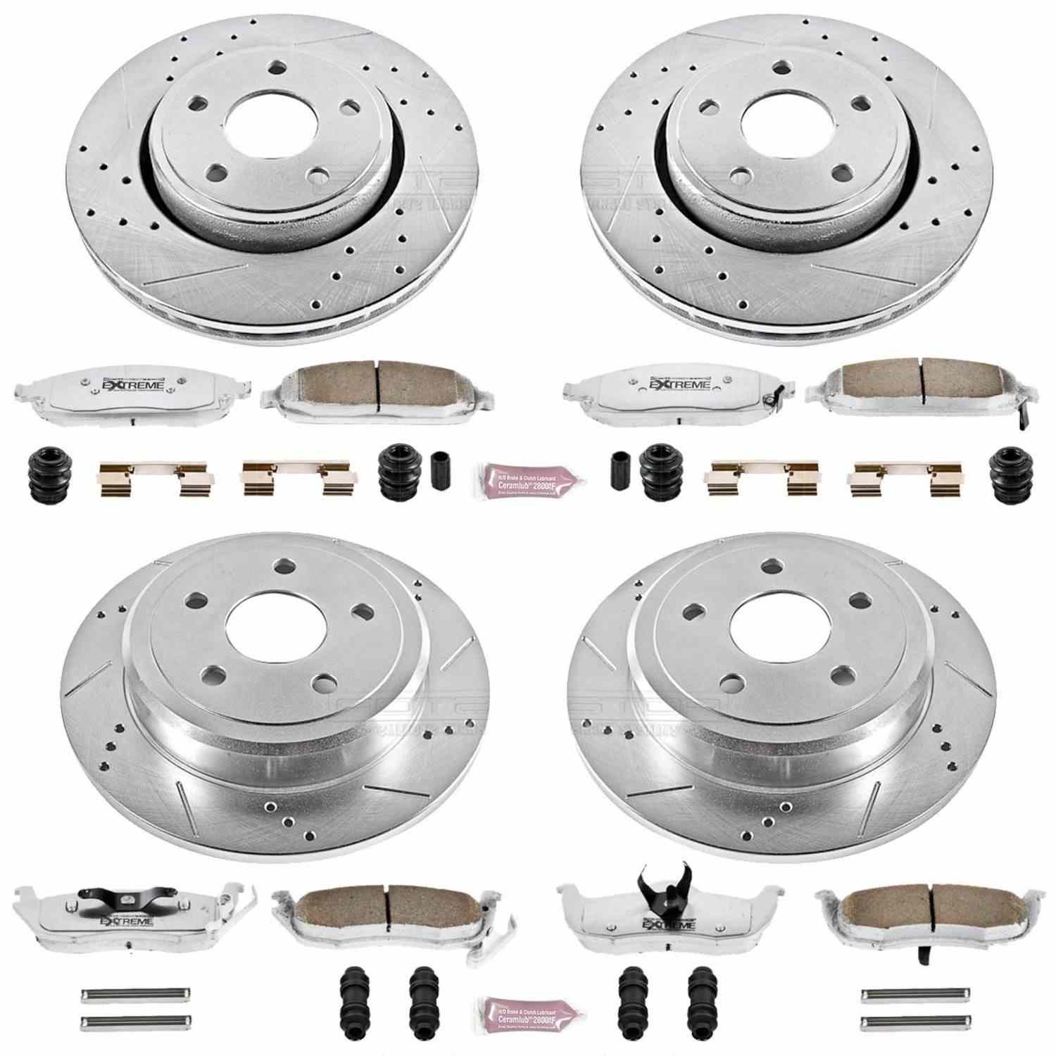 Power Stop 06-10 Jeep Commander Front & Rear Z26 Street Warrior Brake Kit
