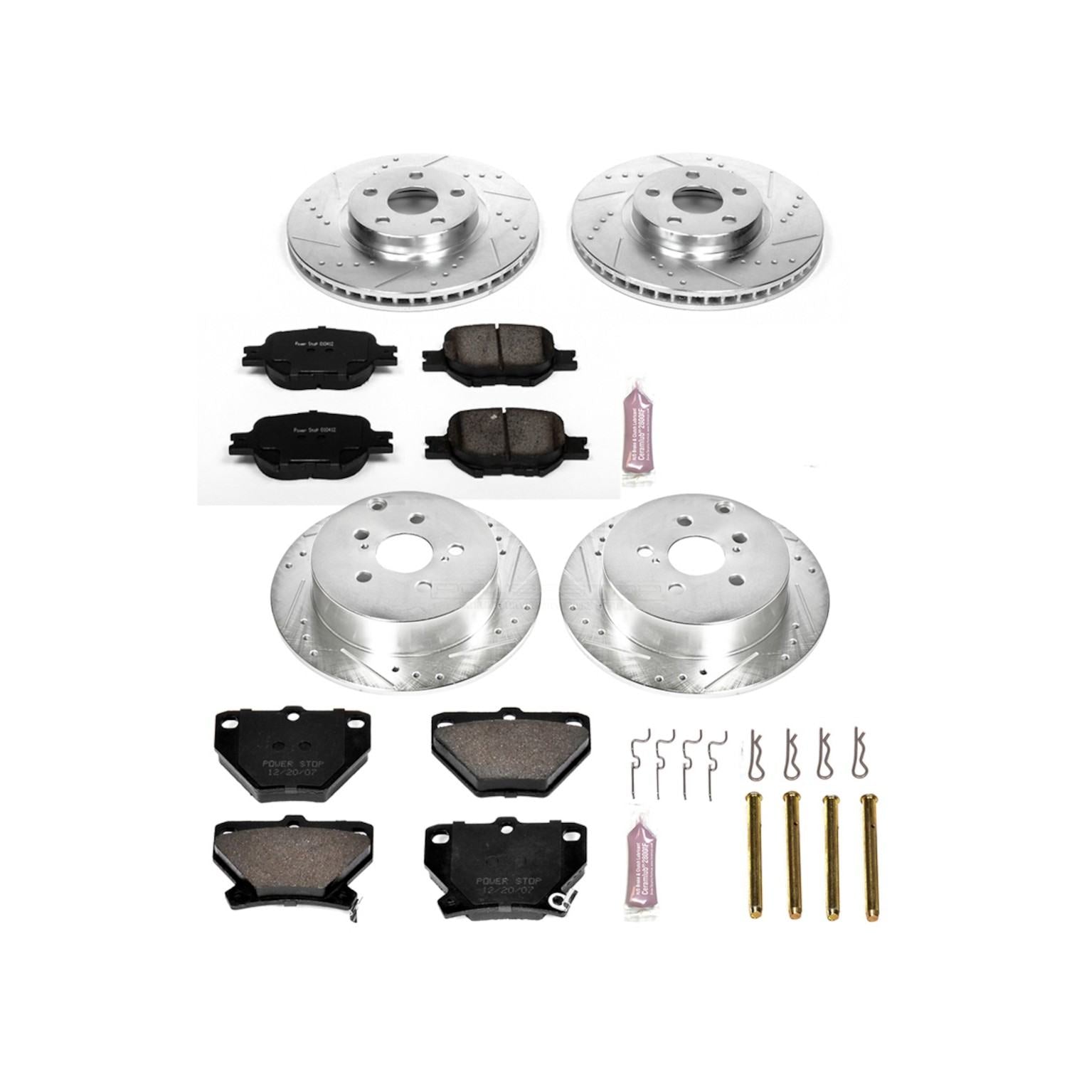 Power Stop 00-05 Toyota Celica Front & Rear Z23 Evolution Sport Brake Kit