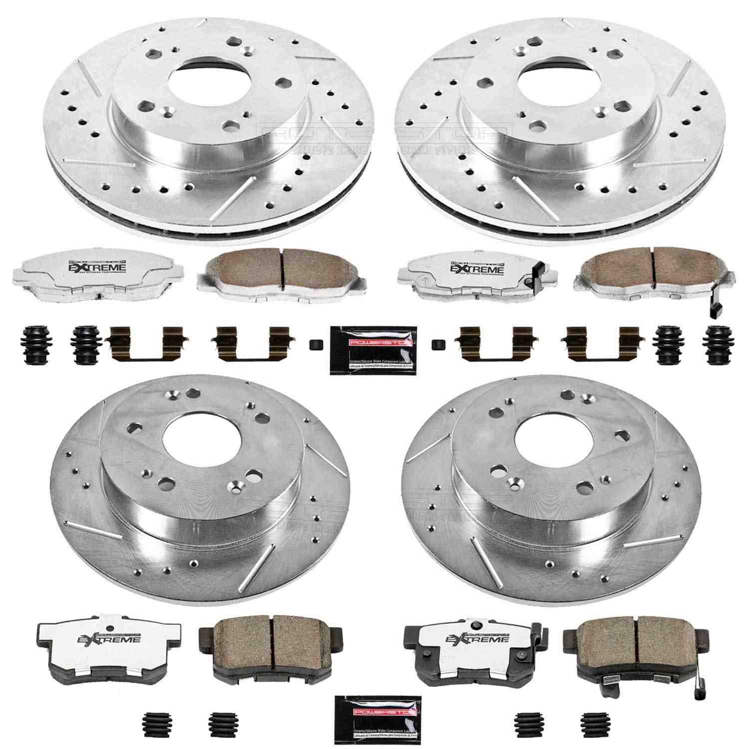 Power Stop 06-11 Honda Civic Front & Rear Z26 Street Warrior Brake Kit