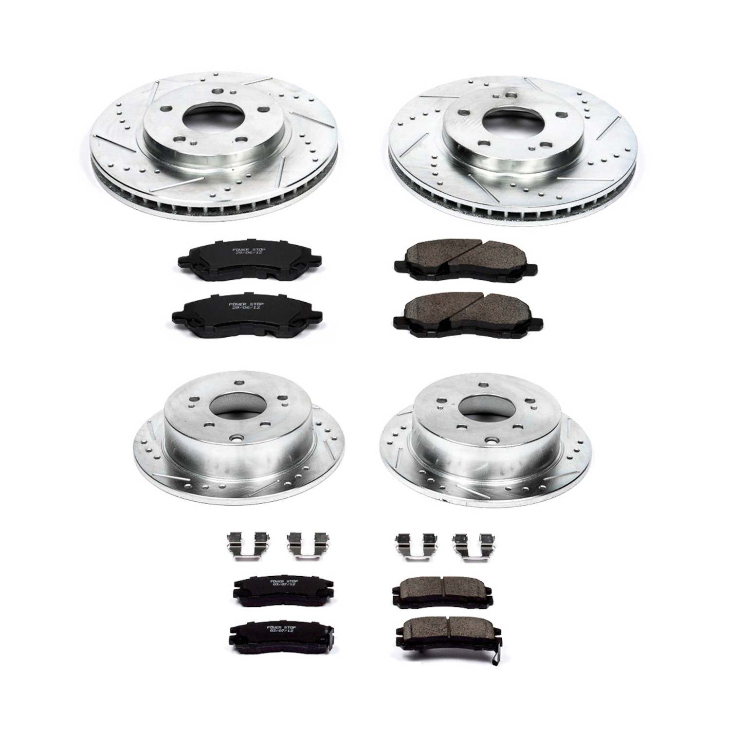 Power Stop 04-12 Mitsubishi Galant Front & Rear Z23 Evolution Sport Brake Kit