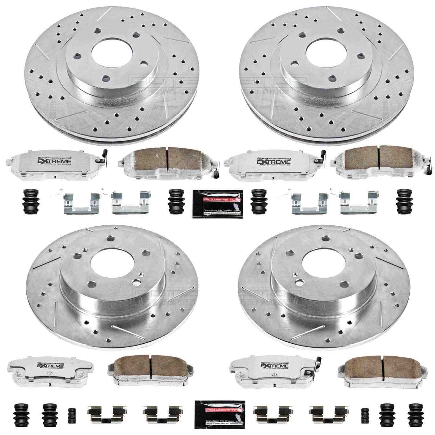 Power Stop 02-04 Infiniti I35 Front & Rear Z26 Street Warrior Brake Kit