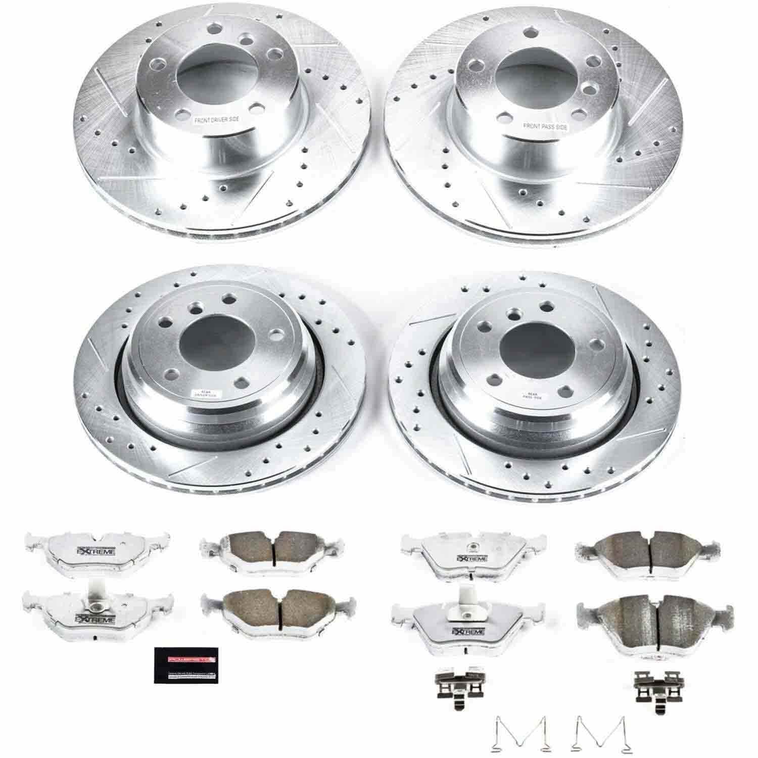 Power Stop 01-03 BMW 525i Front & Rear Z26 Street Warrior Brake Kit