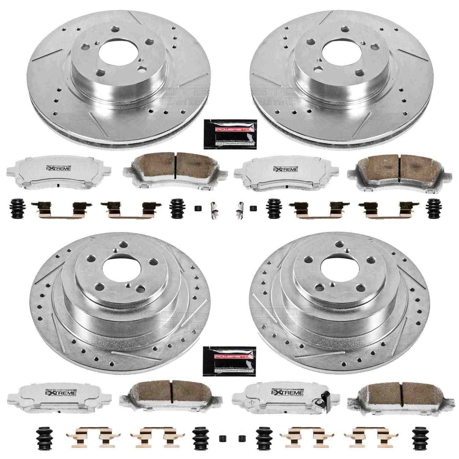 Power Stop 00-02 Subaru Legacy Front & Rear Z26 Street Warrior Brake Kit