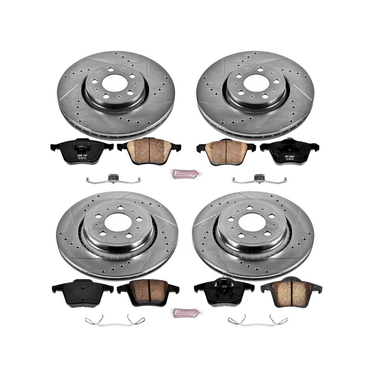 Power Stop 03-14 Volvo XC90 Front & Rear Z23 Evolution Sport Brake Kit