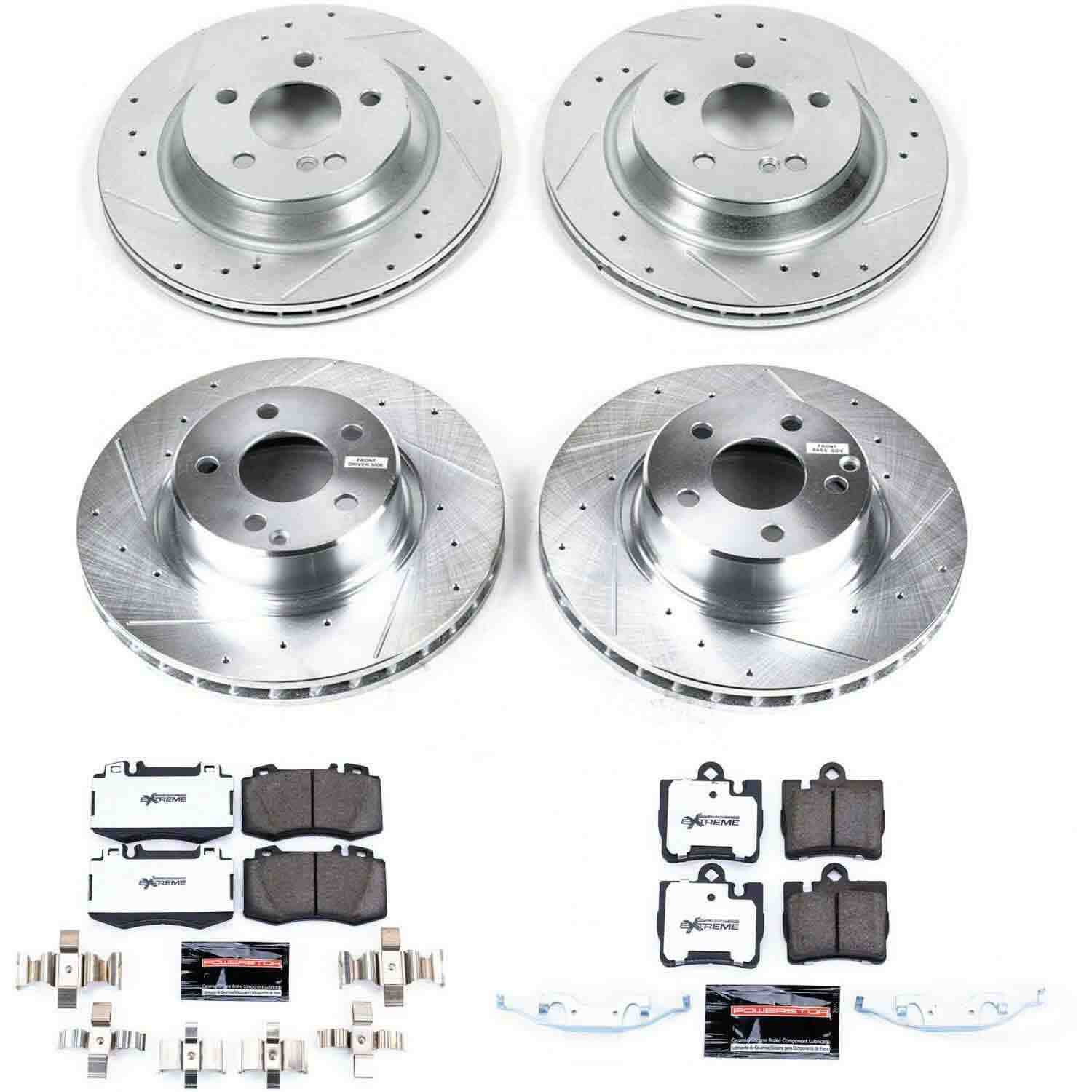 Power Stop 02-03 Mercedes-Benz S500 Front & Rear Z26 Street Warrior Brake Kit