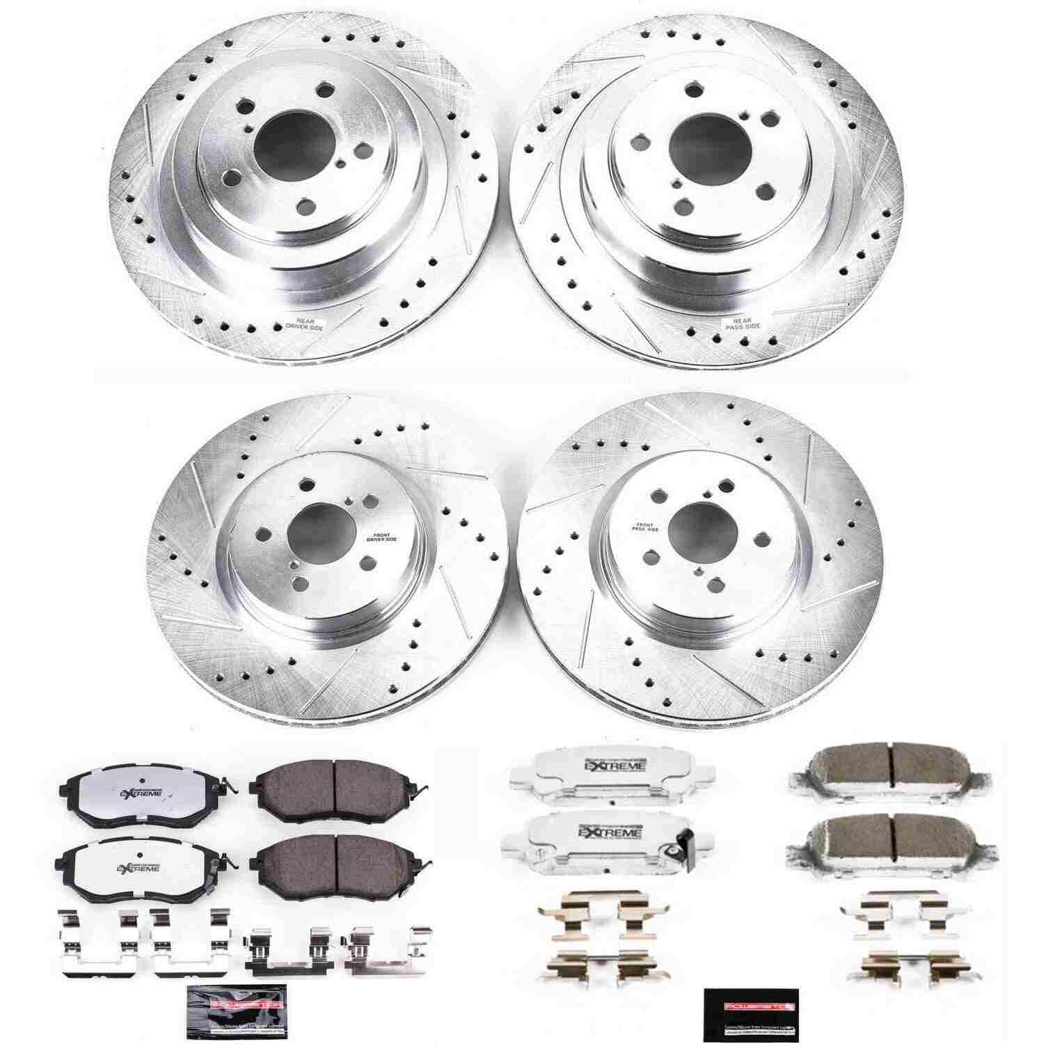 Power Stop 05-09 Subaru Legacy Front & Rear Z26 Street Warrior Brake Kit