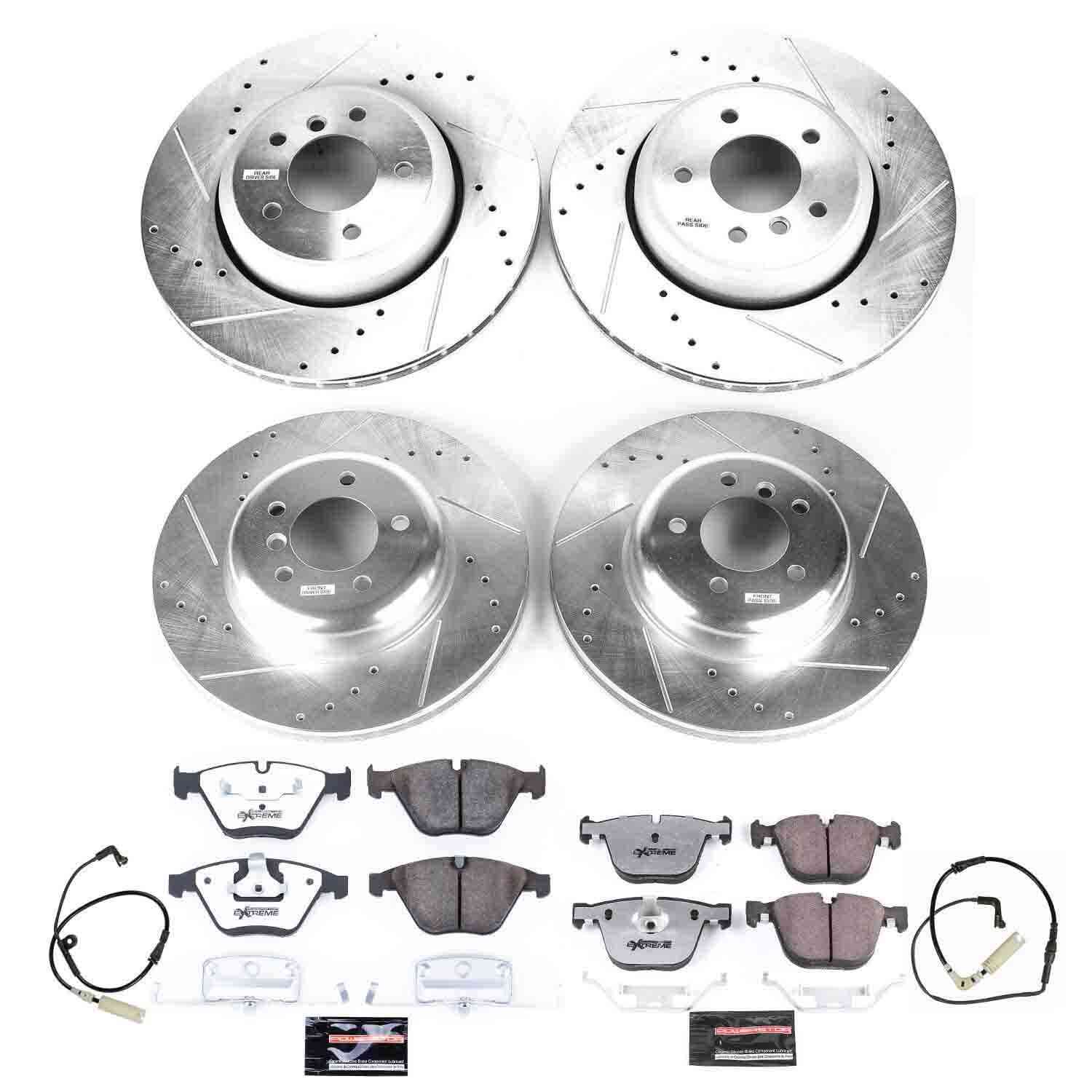 Power Stop 08-10 BMW 535i Front & Rear Z26 Street Warrior Brake Kit