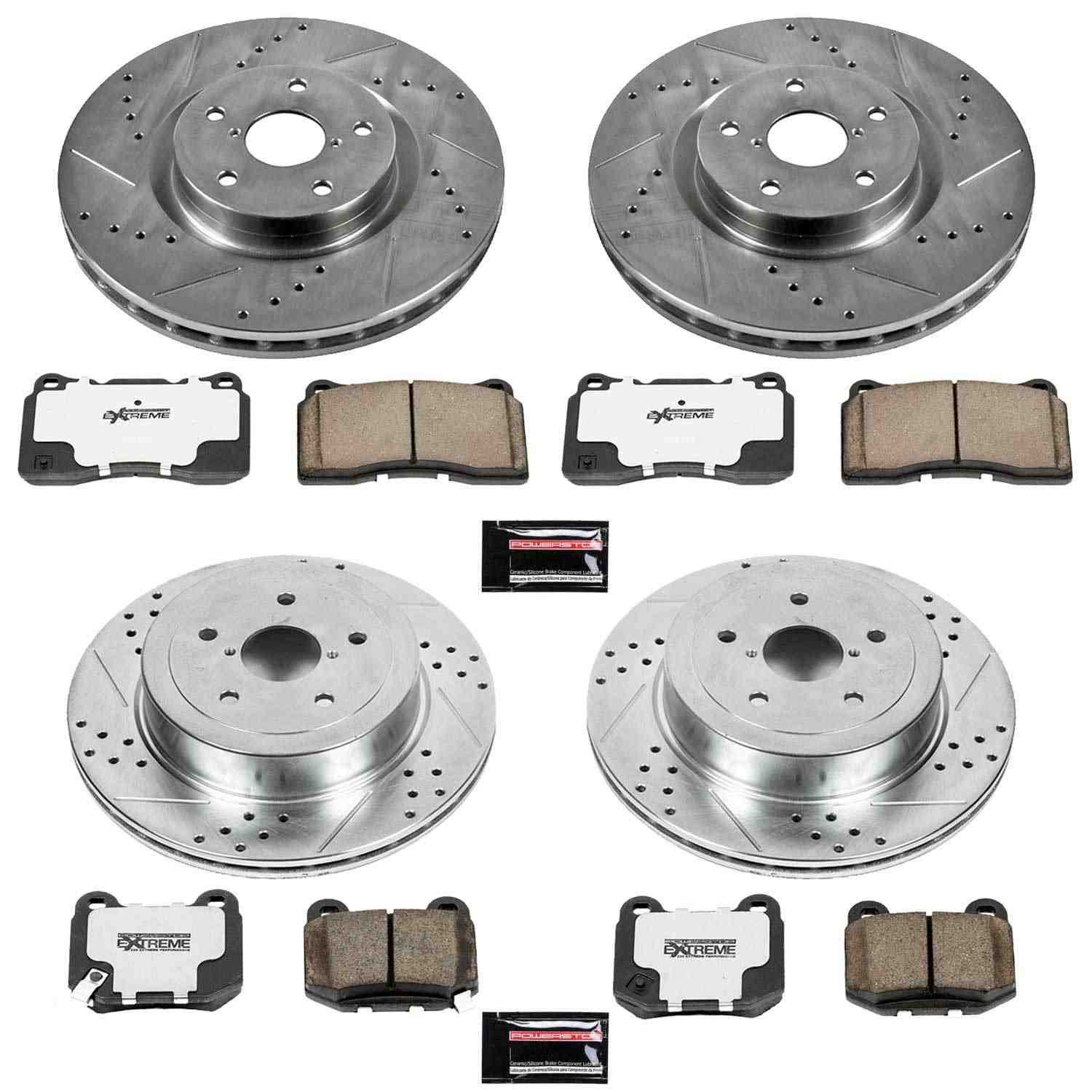 Power Stop 05-07 Subaru Impreza Front & Rear Z26 Street Warrior Brake Kit