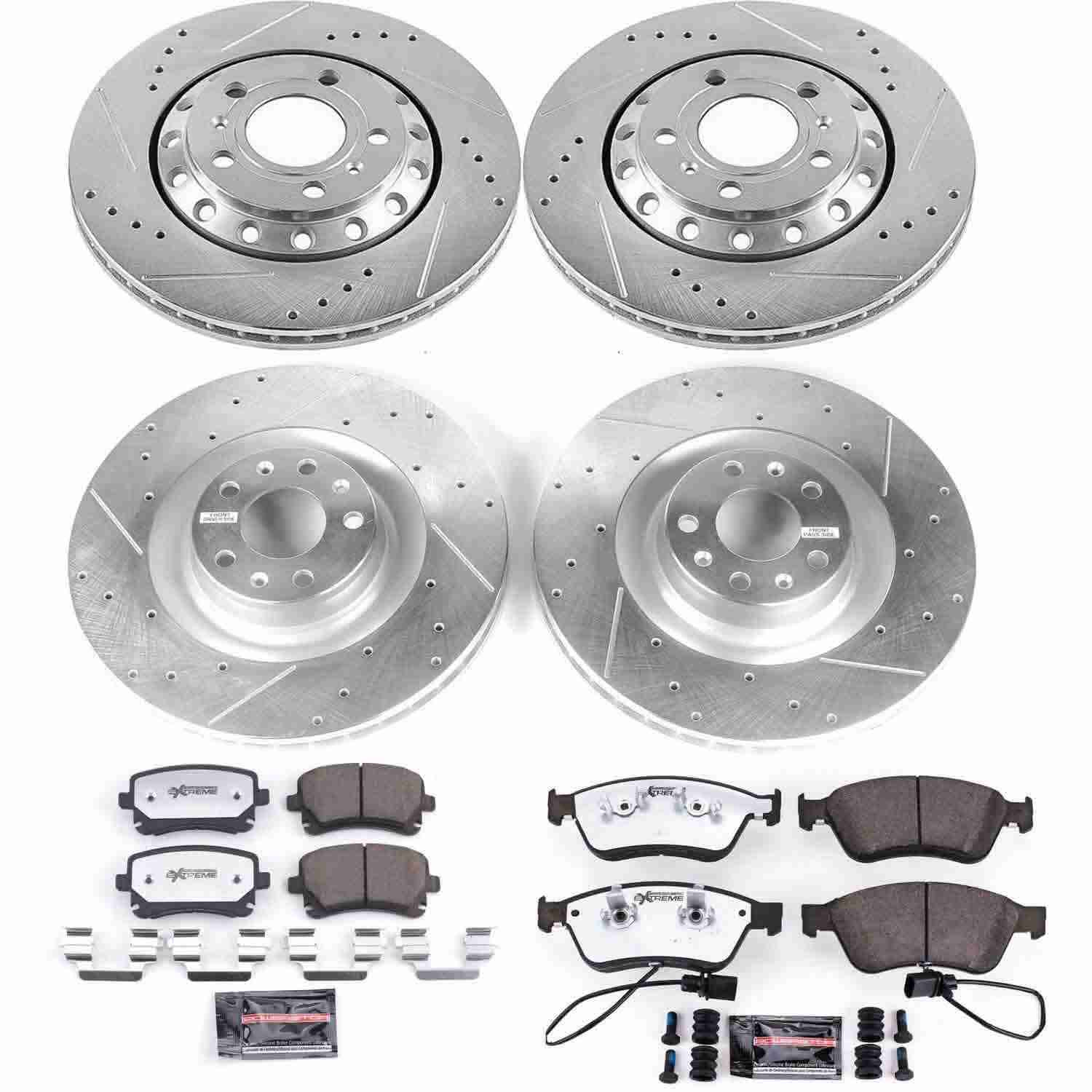 Power Stop 03-10 Audi A8 Quattro Front & Rear Z26 Street Warrior Brake Kit