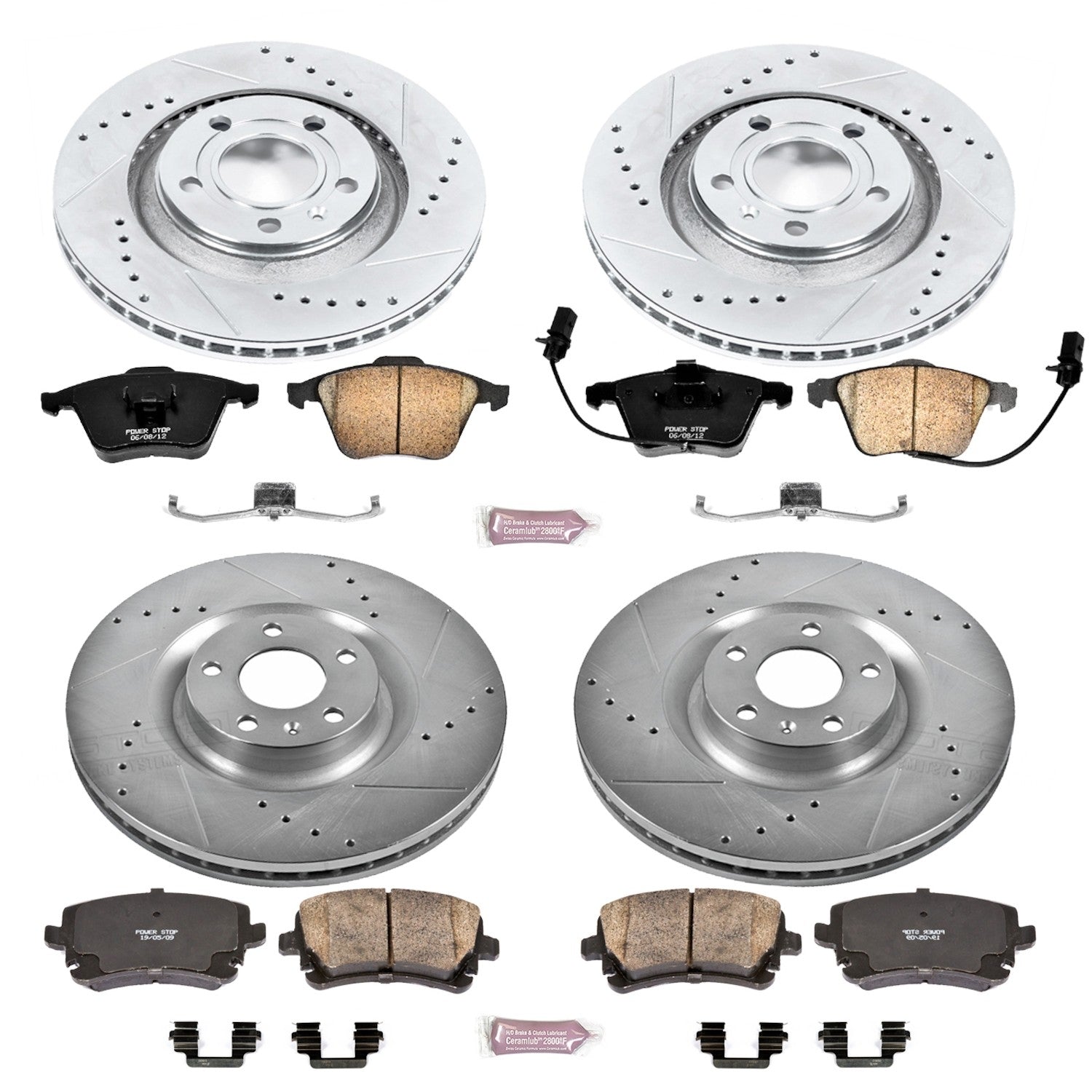 Power Stop 04-09 Audi S4 Front & Rear Z23 Evolution Sport Brake Kit