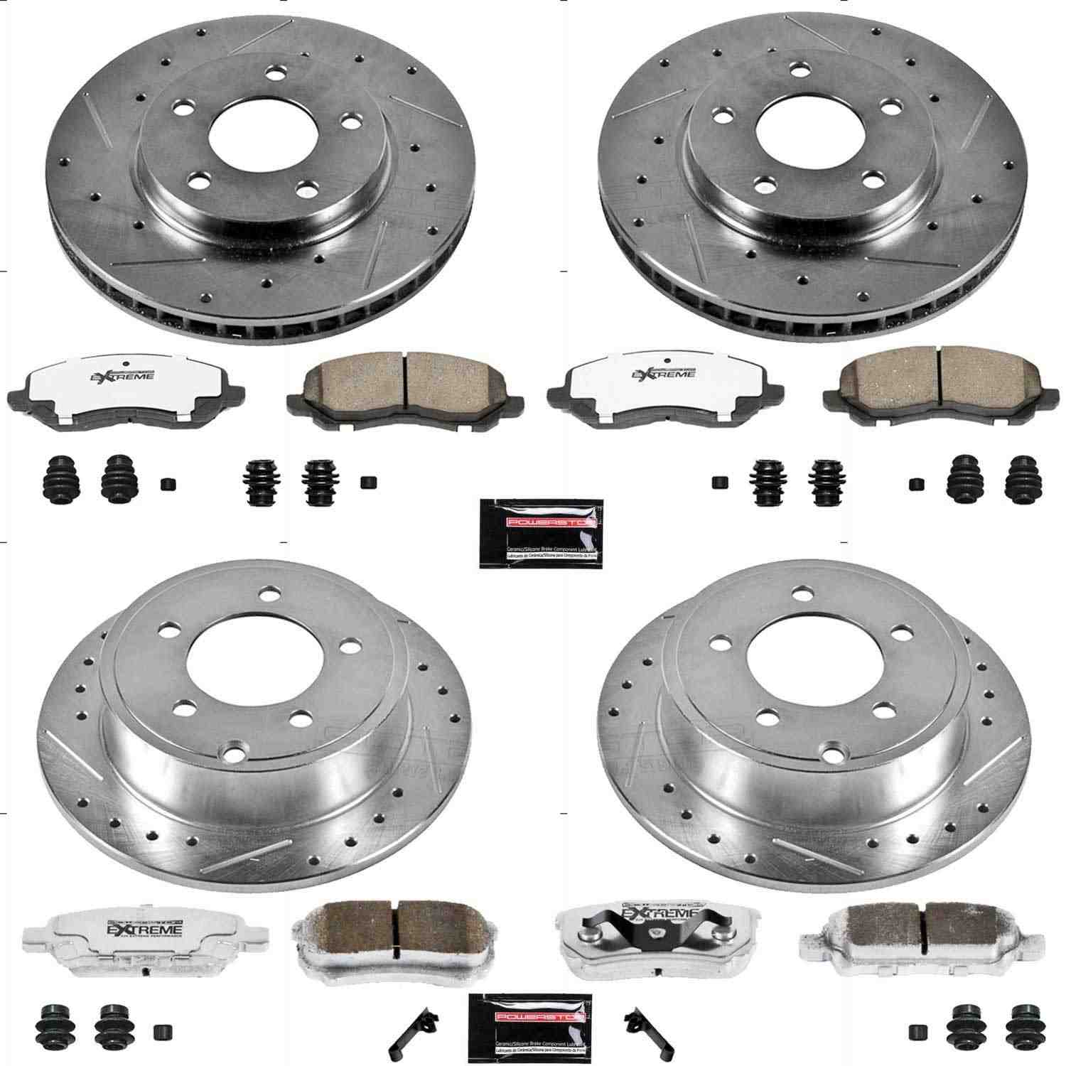 Power Stop 08-17 Mitsubishi Lancer Front & Rear Z26 Street Warrior Brake Kit