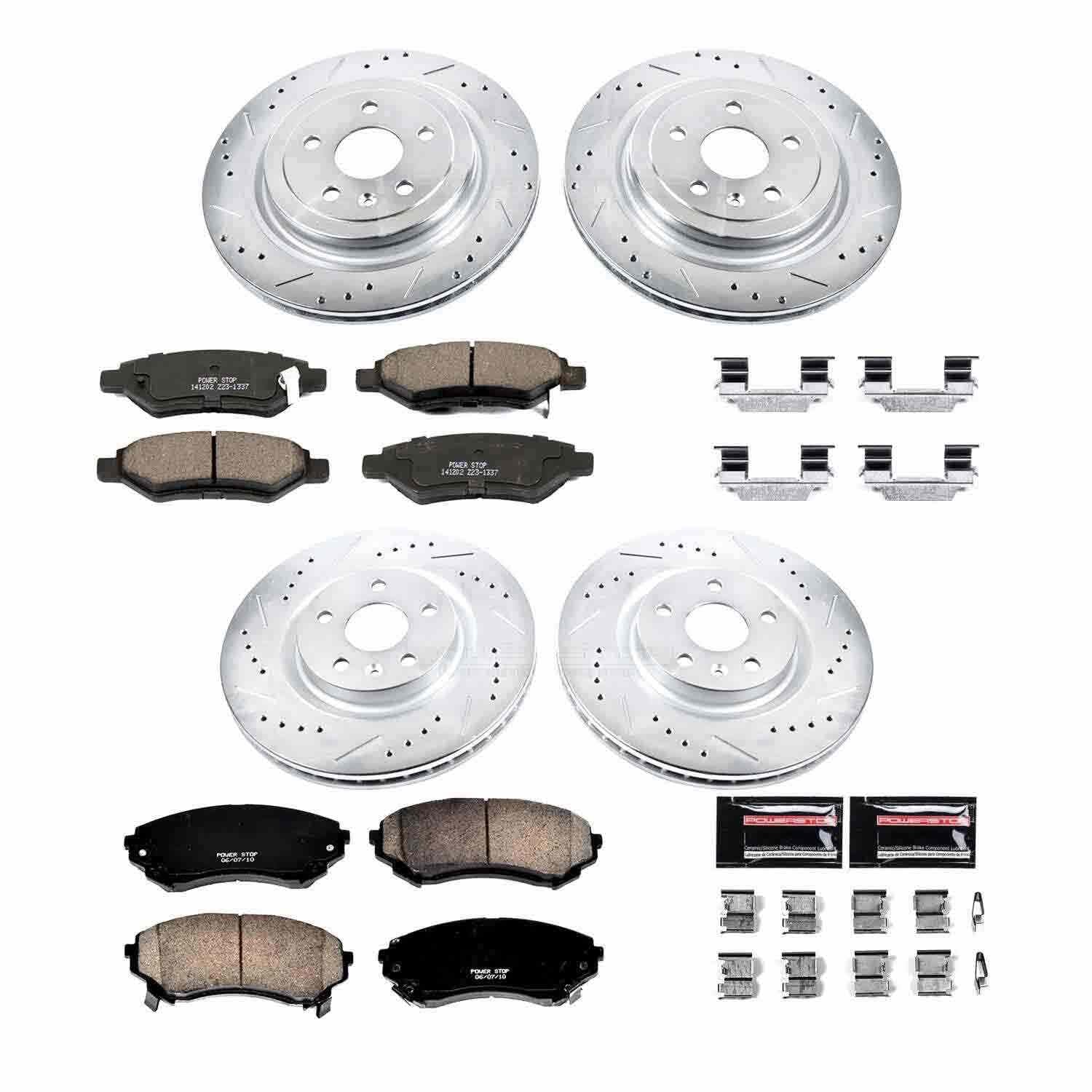 Power Stop 08-14 Cadillac CTS Front & Rear Z23 Evolution Sport Brake Kit