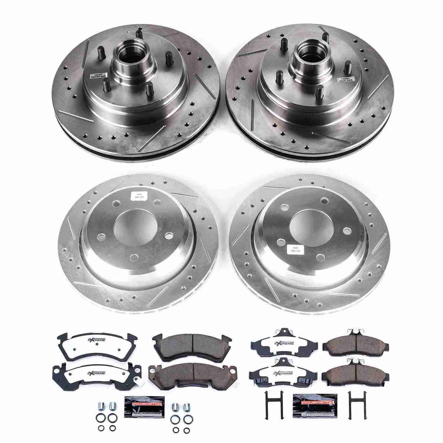 Power Stop 94-96 Chevrolet Impala Front & Rear Z26 Street Warrior Brake Kit