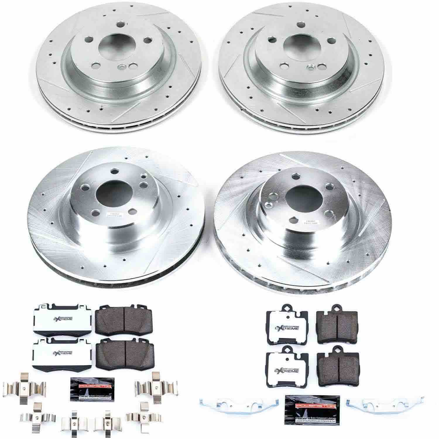 Power Stop 00-02 Mercedes-Benz S430 Front & Rear Z26 Street Warrior Brake Kit