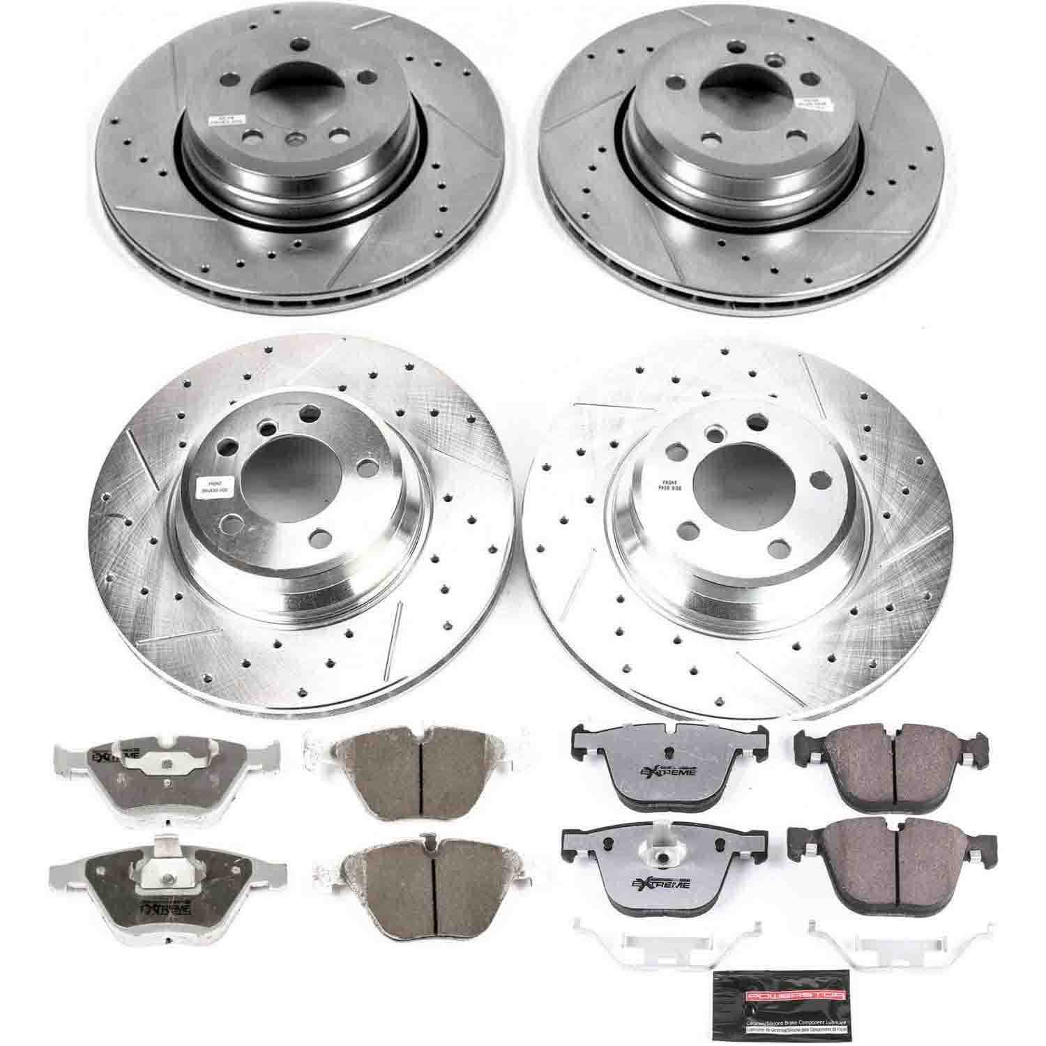 Power Stop 06-08 BMW 750i Front & Rear Z26 Street Warrior Brake Kit