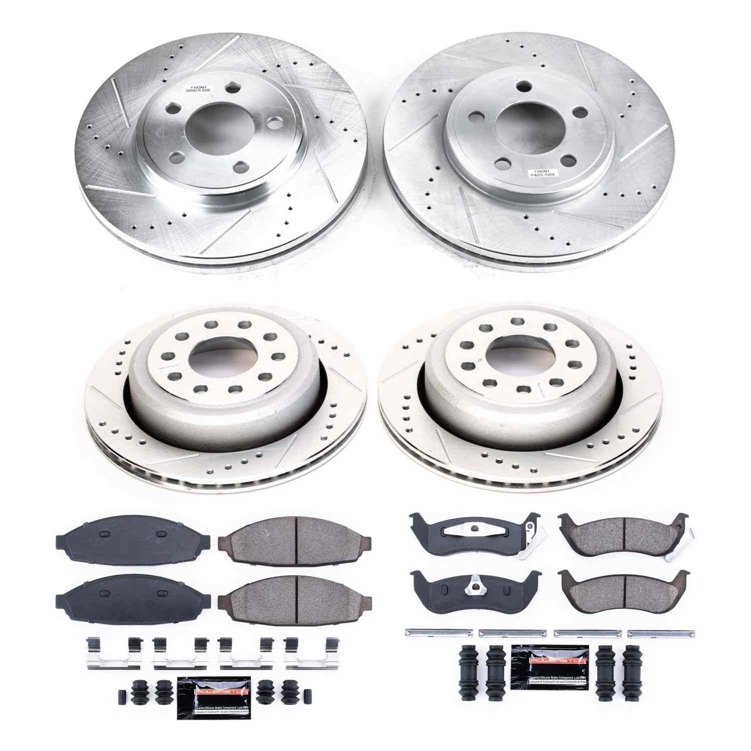 Power Stop 03-11 Lincoln Town Car Front & Rear Z23 Evolution Sport Brake Kit