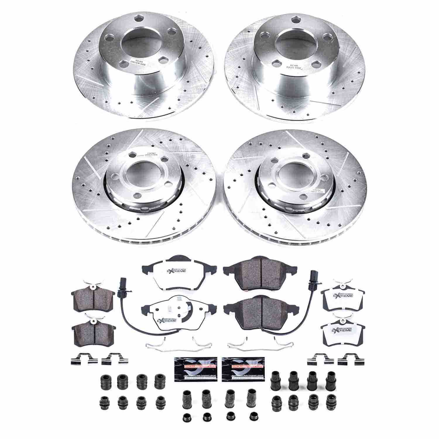 Power Stop 98-01 Audi A6 Front & Rear Z26 Street Warrior Brake Kit