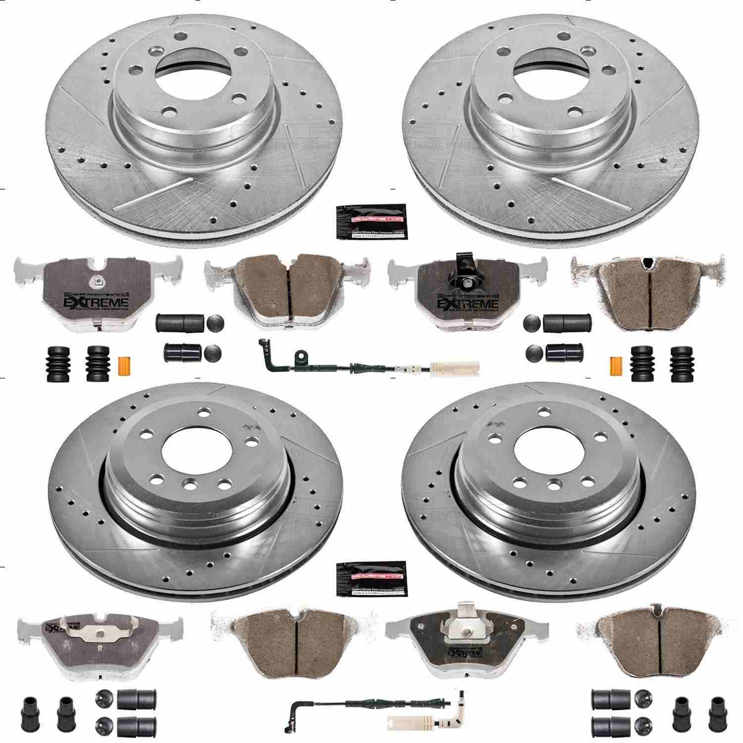 Power Stop 04-06 BMW 525i Front & Rear Z26 Street Warrior Brake Kit