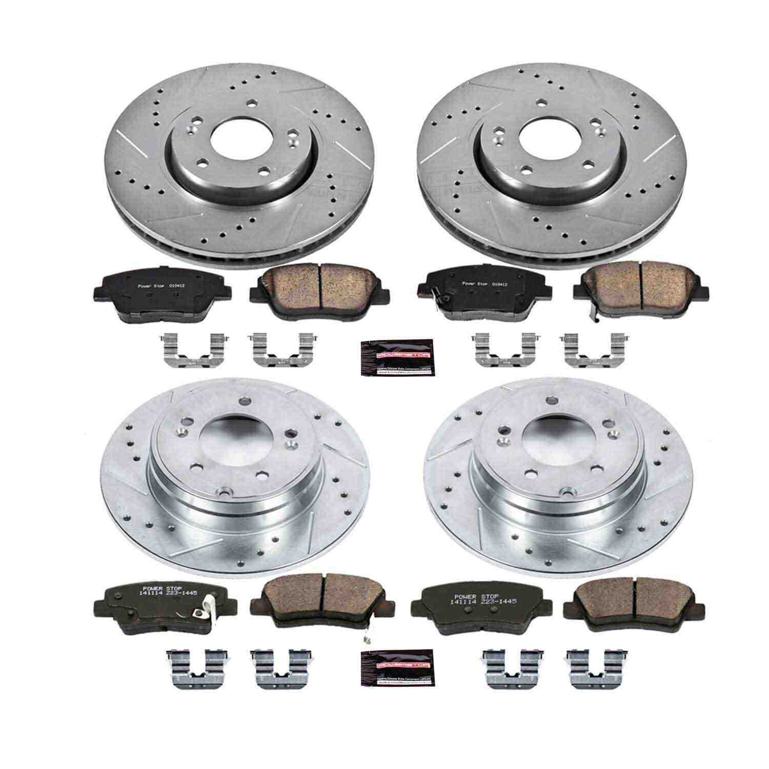 Power Stop 10-15 Hyundai Sonata Front & Rear Z23 Evolution Sport Brake Kit