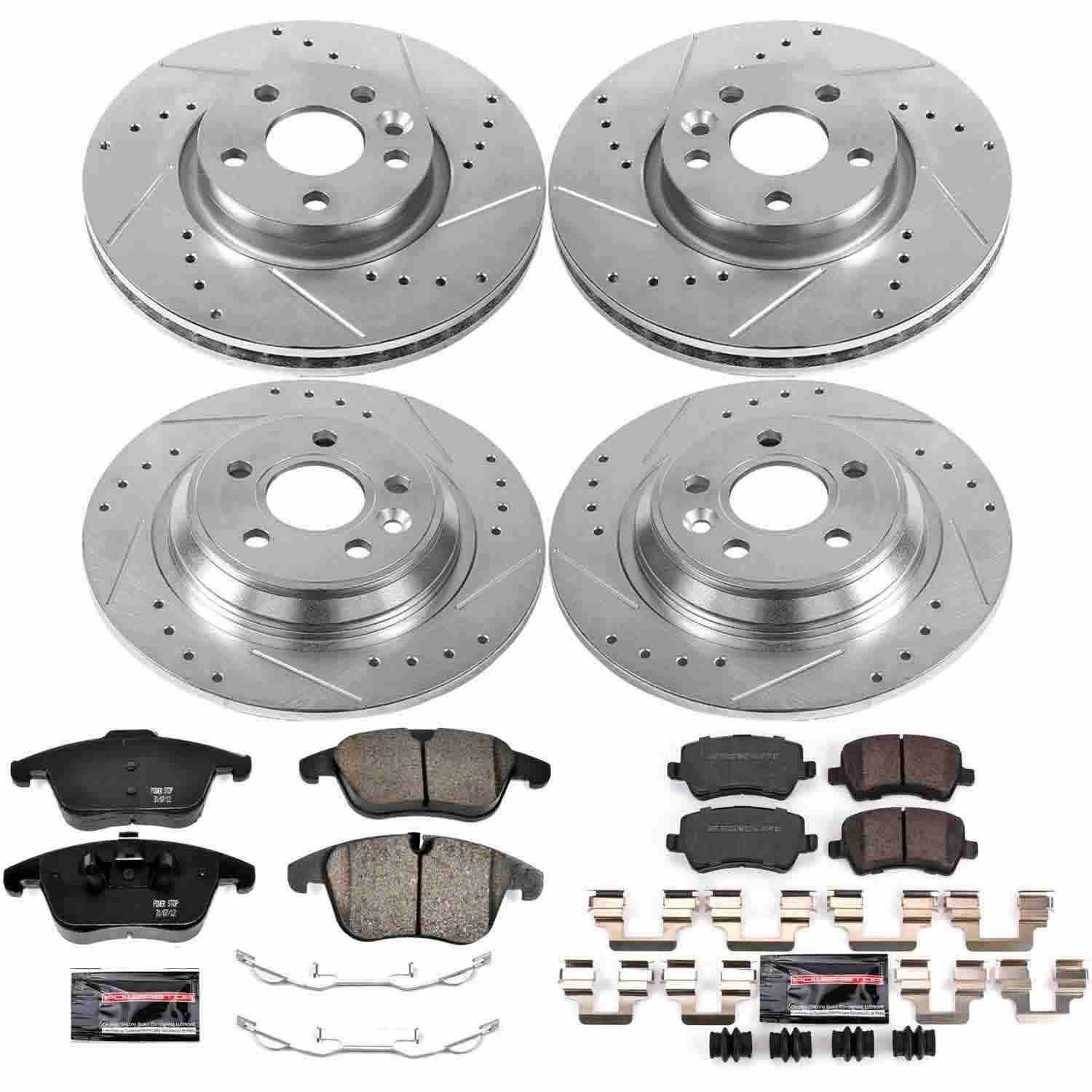 Power Stop 11-14 Volvo S60 Front & Rear Z23 Evolution Sport Brake Kit
