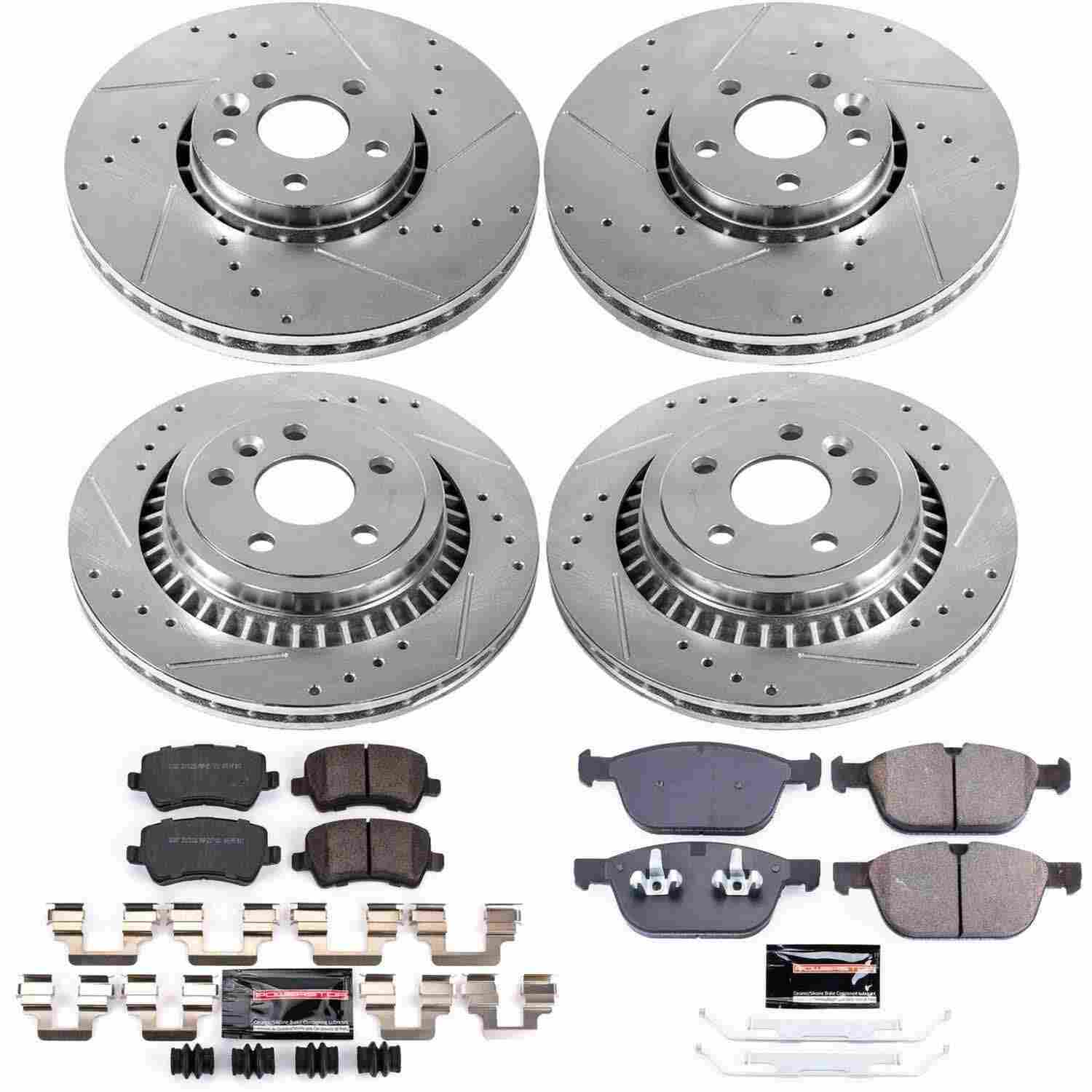 Power Stop 10-15 Volvo XC60 Front & Rear Z23 Evolution Sport Brake Kit