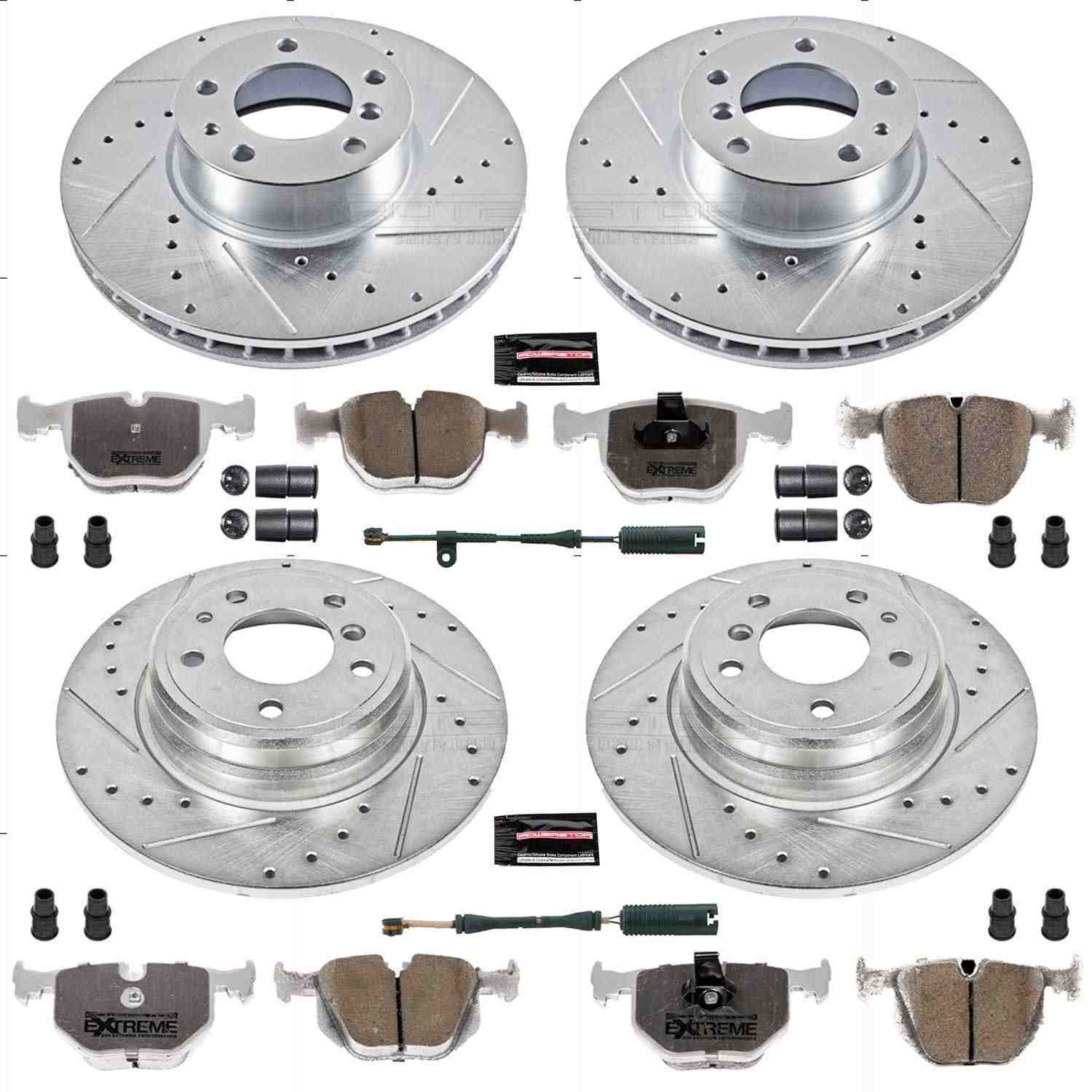 Power Stop 1995 BMW 740i Front & Rear Z26 Street Warrior Brake Kit