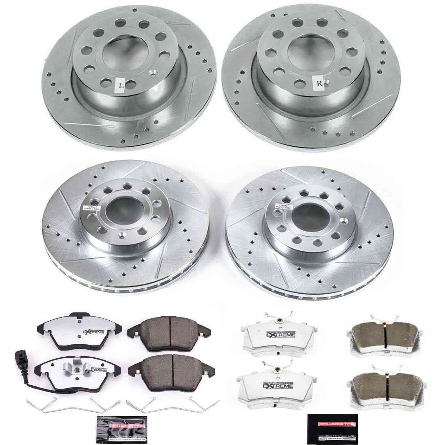 Power Stop 10-12 Audi A3 Front & Rear Z26 Street Warrior Brake Kit