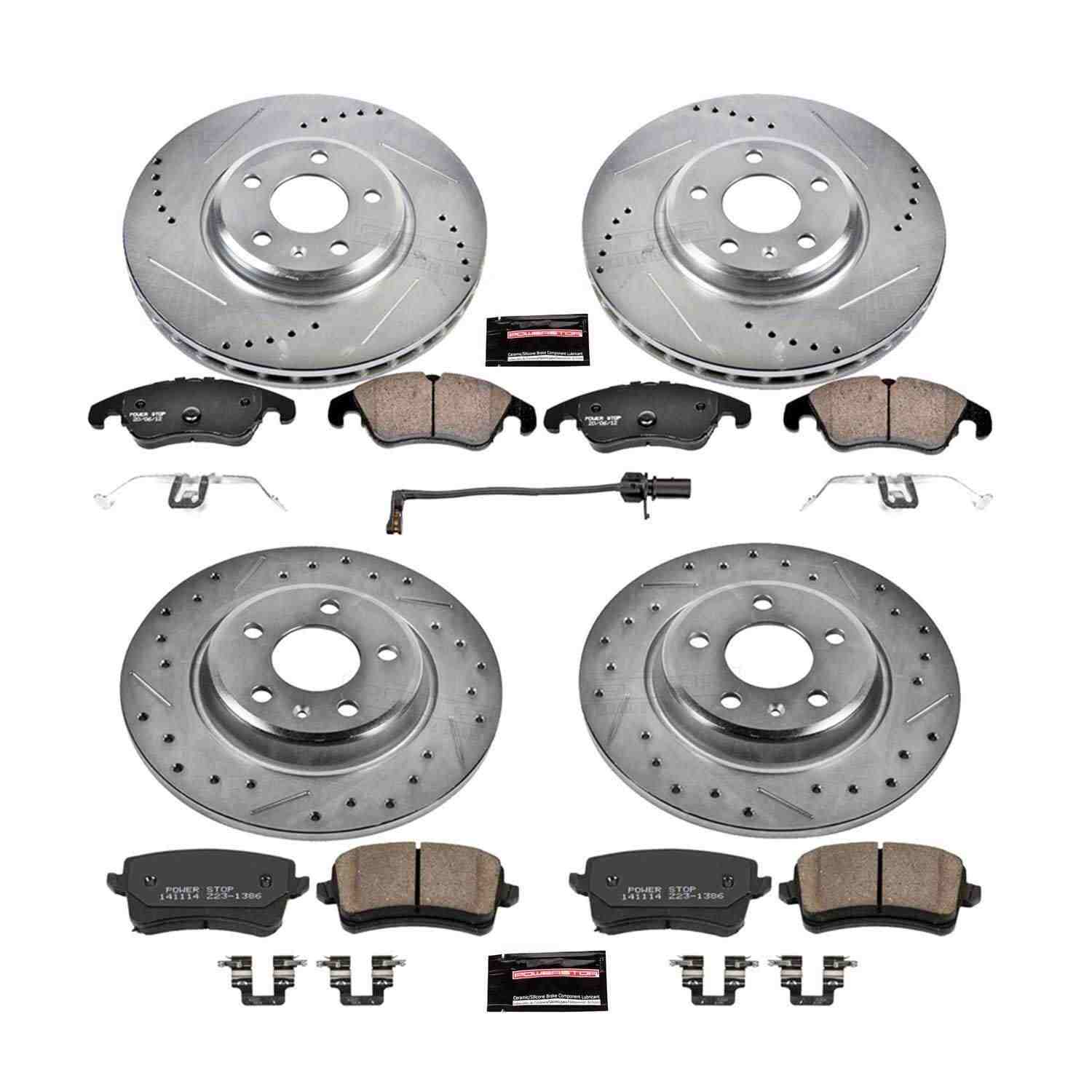 Power Stop 09-11 Audi A4 Front & Rear Z23 Evolution Sport Brake Kit