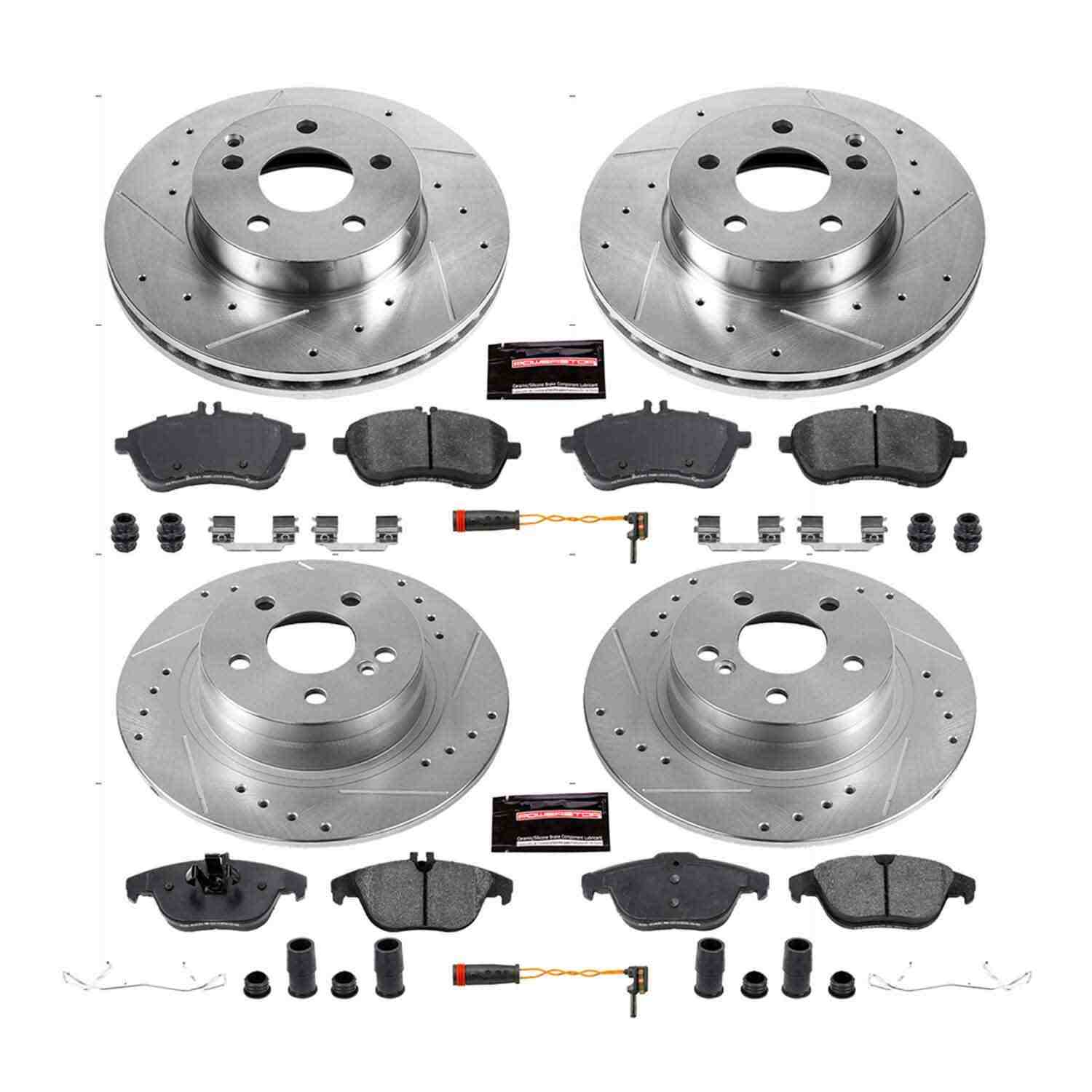 Power Stop 12-15 Mercedes-Benz C250 Front & Rear Z23 Evolution Sport Brake Kit